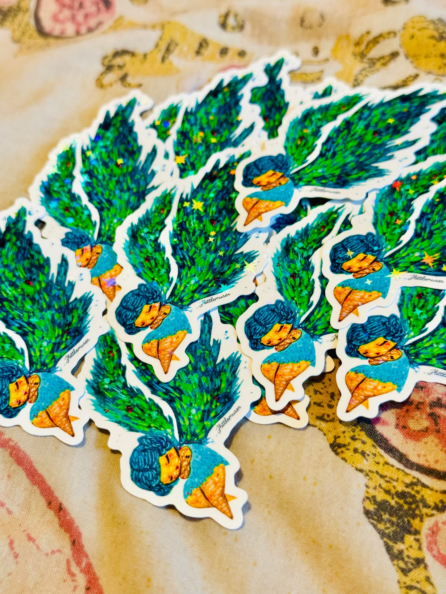 Sleepy Forest Fairy Holographic Vinyl Sticker