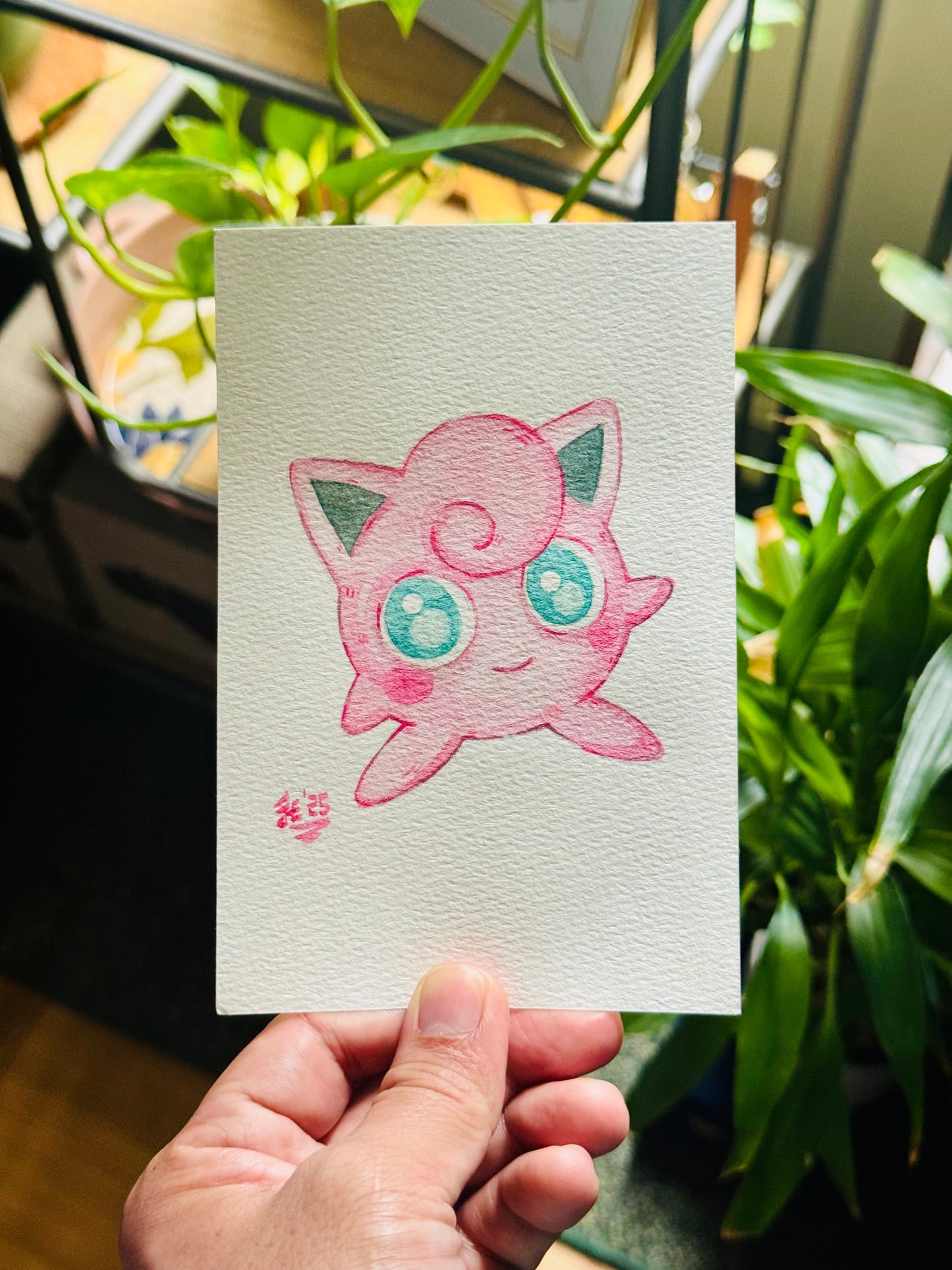Jolly Jigglypuff Original Watercolor Painting