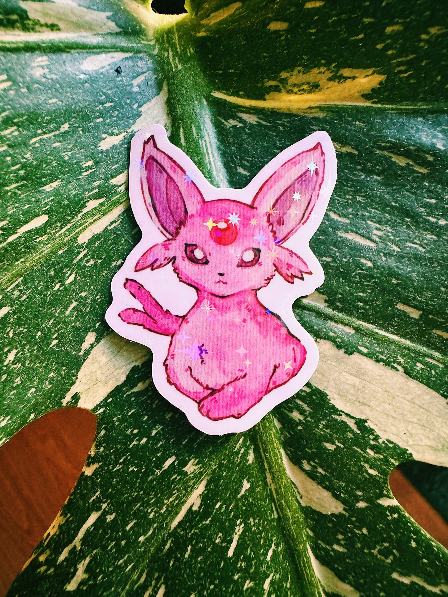 Elusive Espeon Holographic Vinyl Sticker