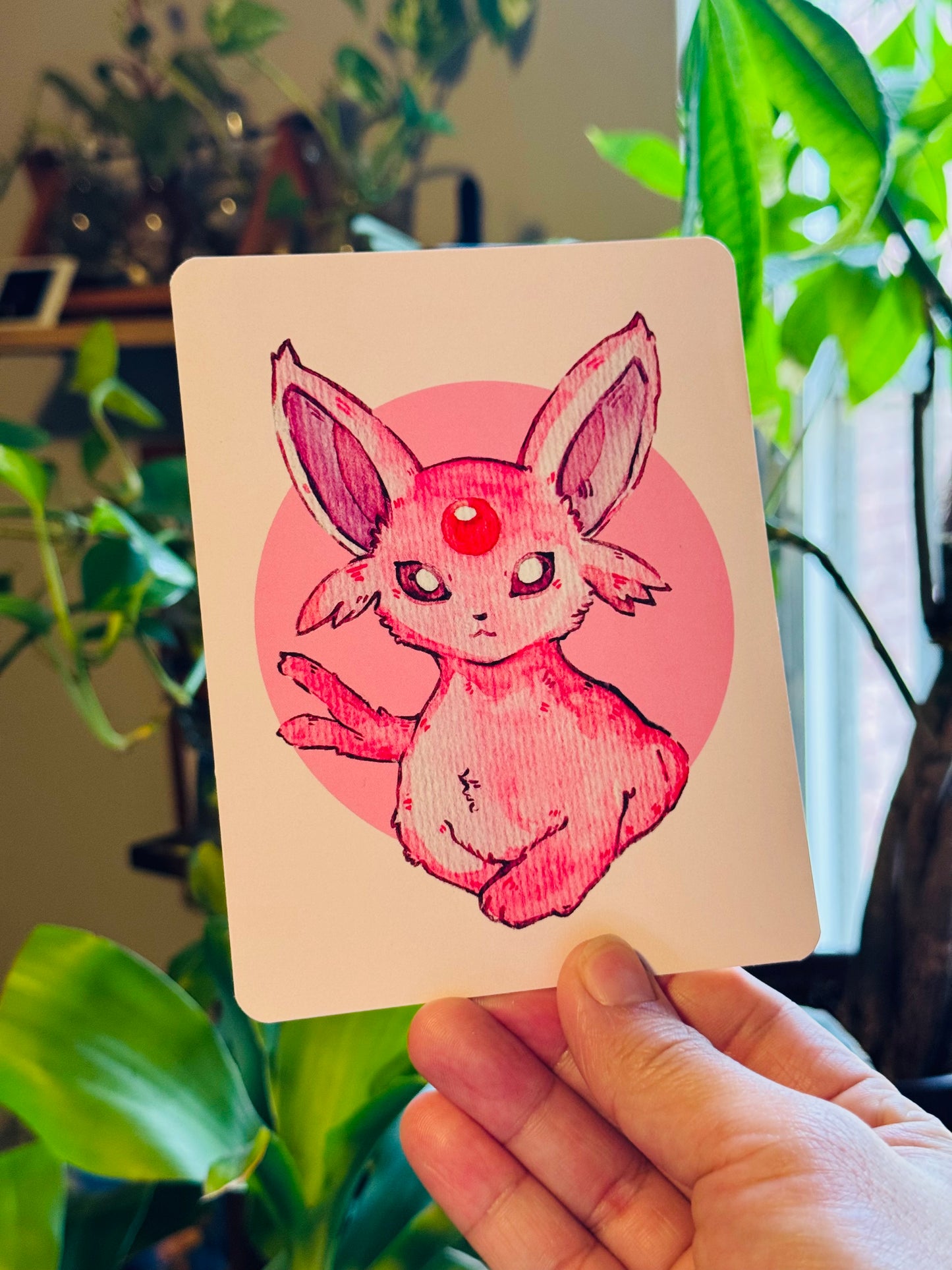 Elusive Espeon Simple Art Print