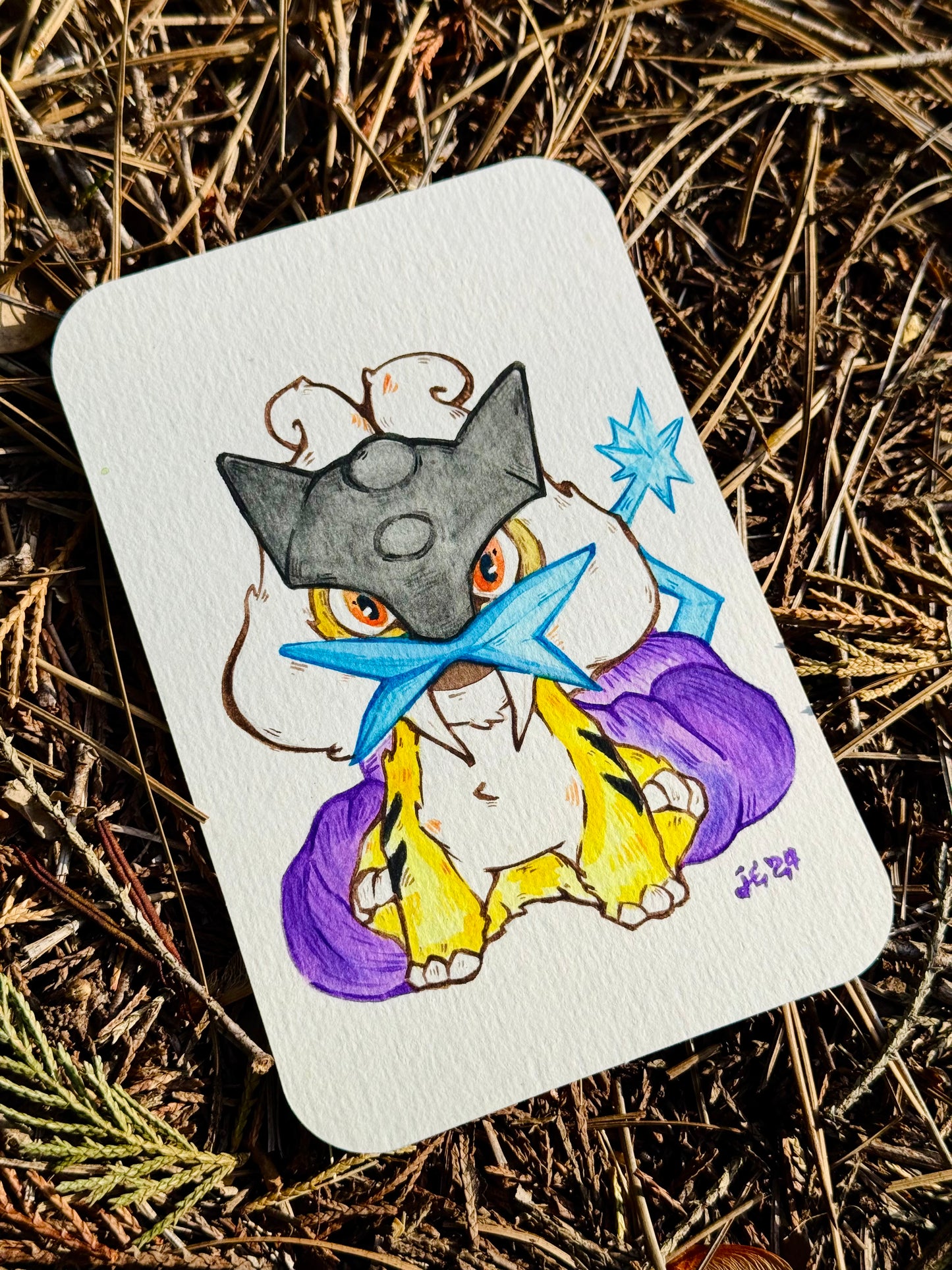 Rambunctious Raikou Original Watercolor Painting