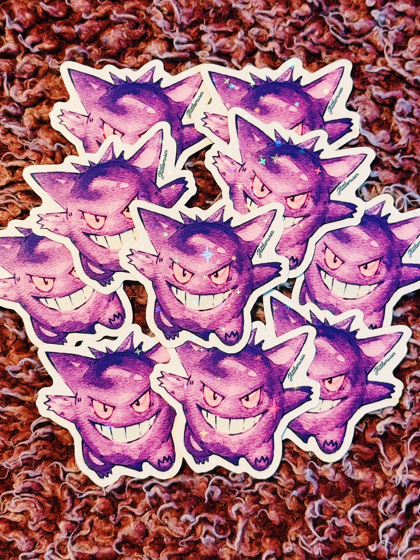 Ghostly Gengar Holographic Vinyl Sticker