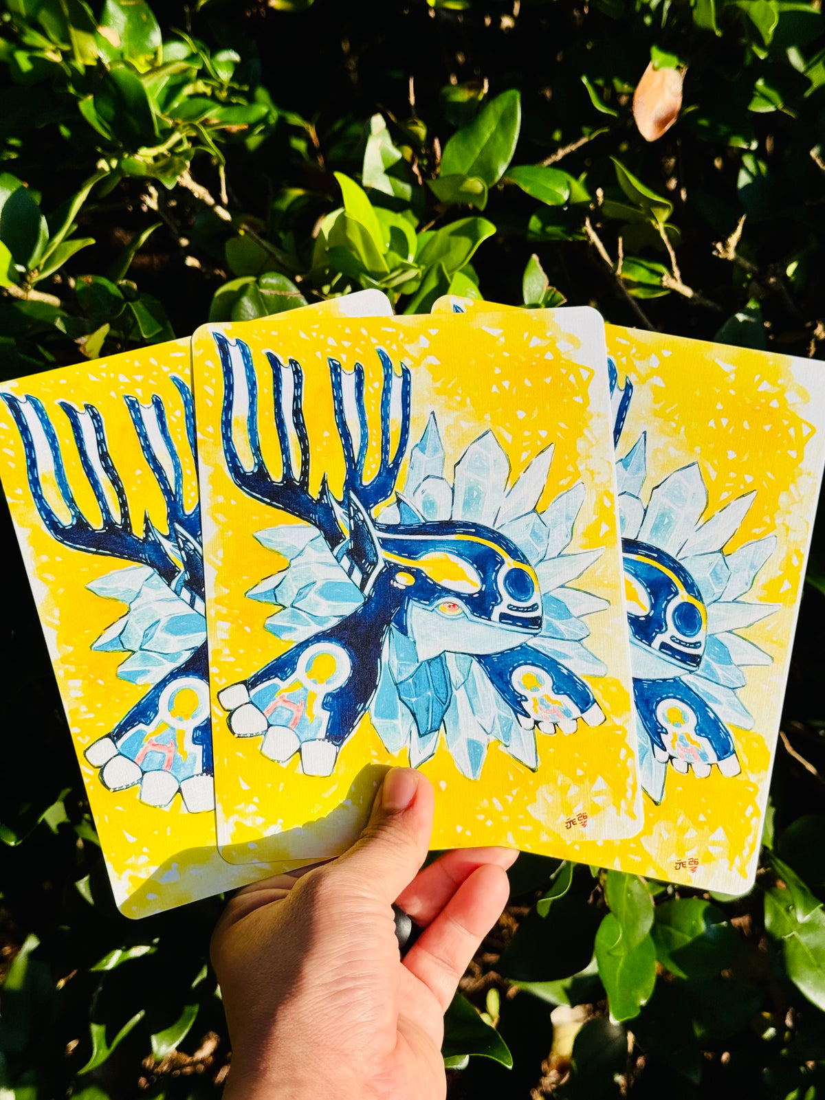 Primal Kyogre Linen Art Print