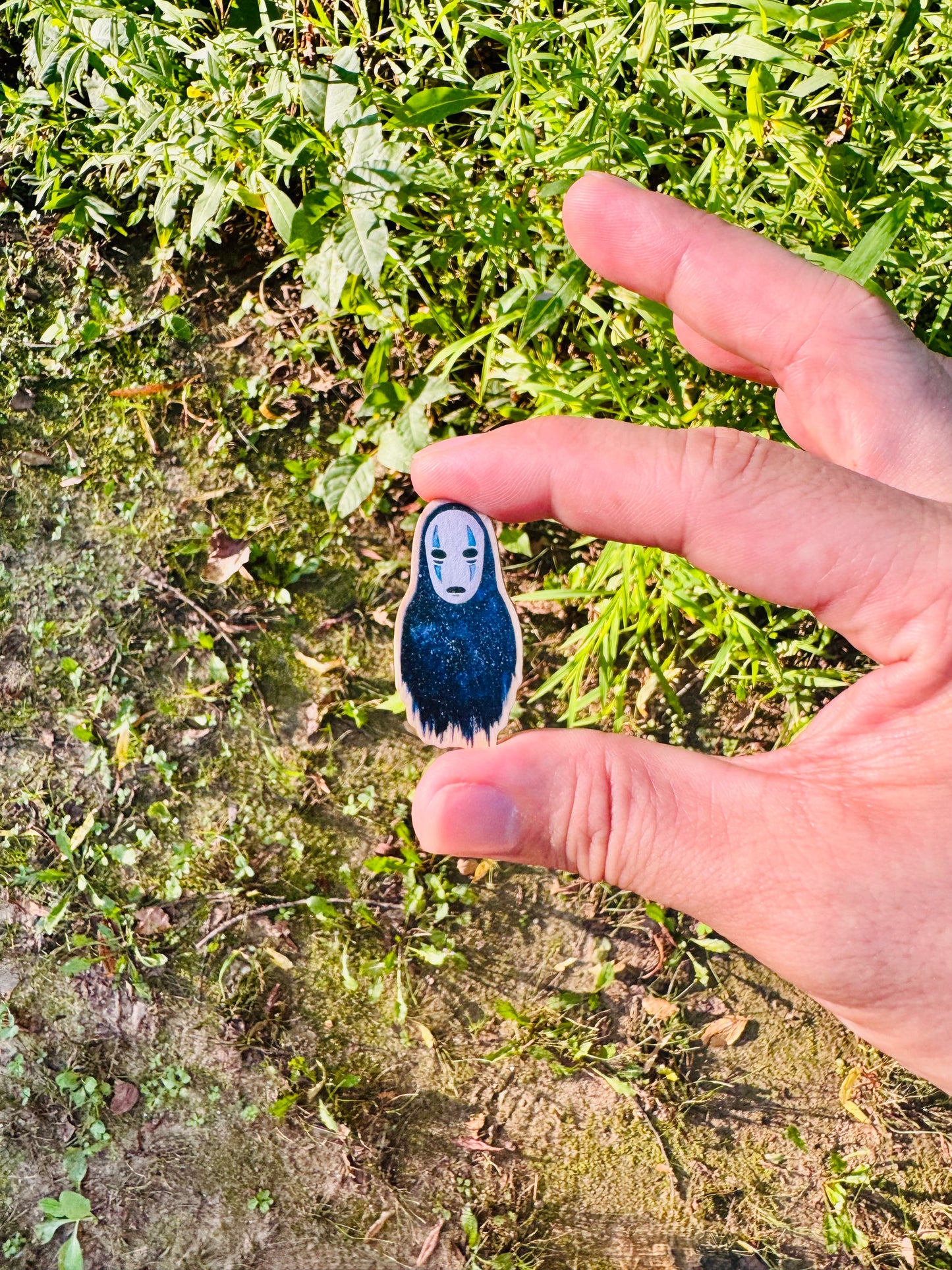 No Face Galaxy Wooden Art Pin
