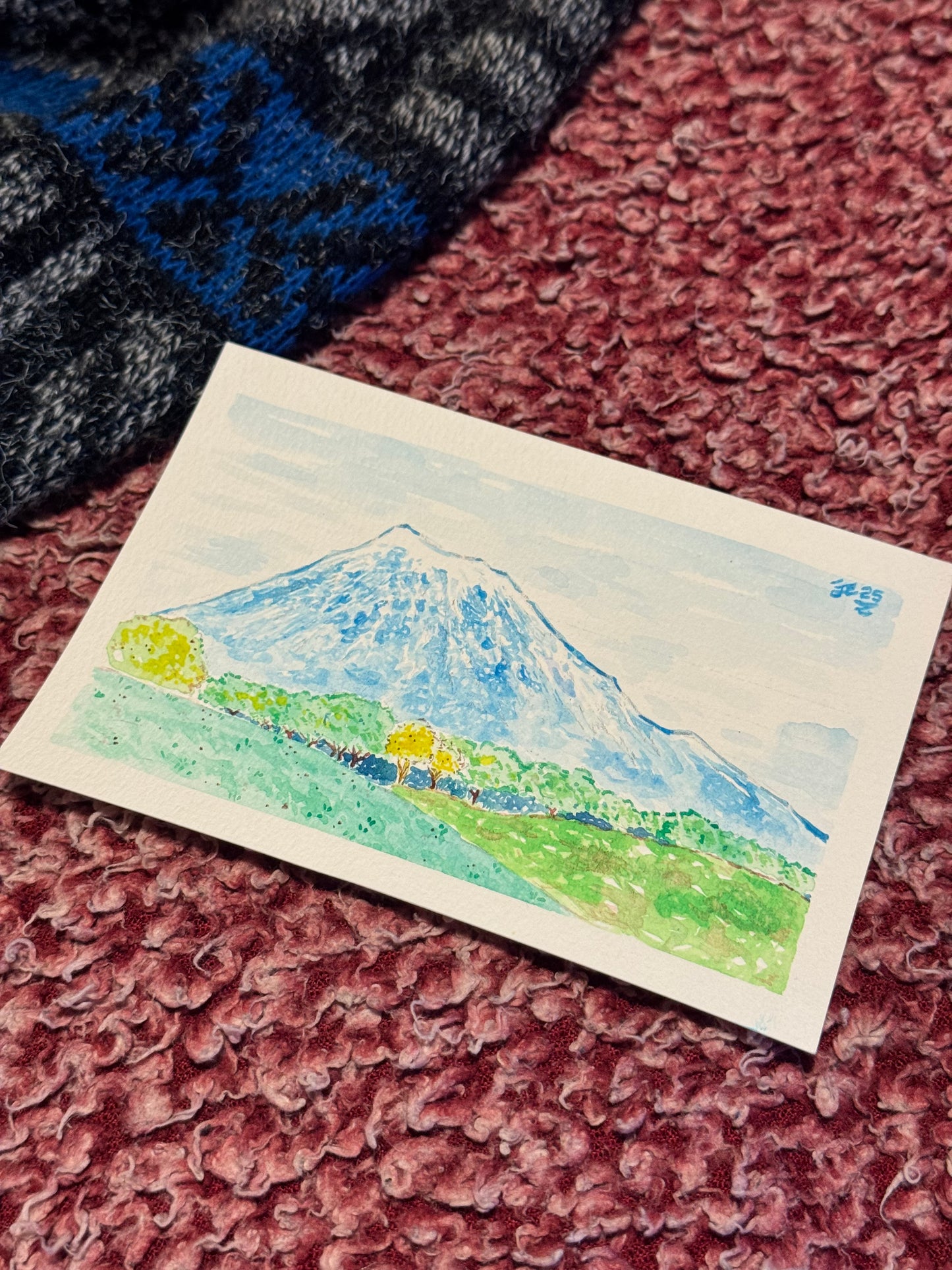 Mystic Mount Fuji Original Watercolor Painting
