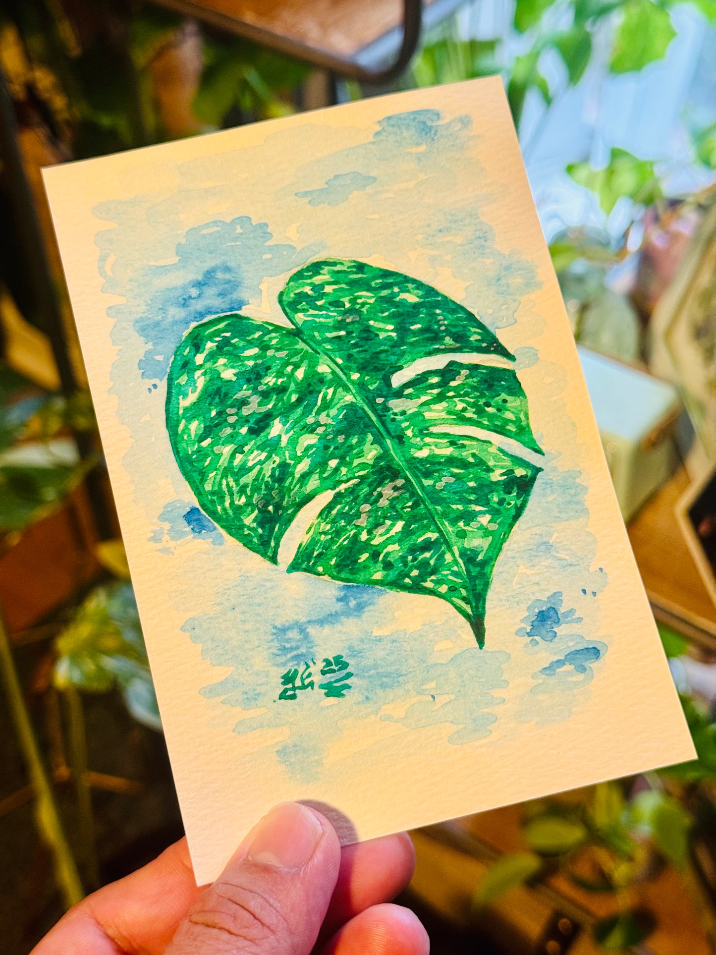 Monstera Leaf Original Watercolor Painting