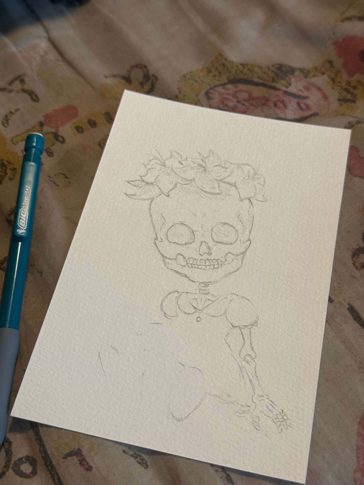 Dia De Los Muertos Arising Pencil Sketch
