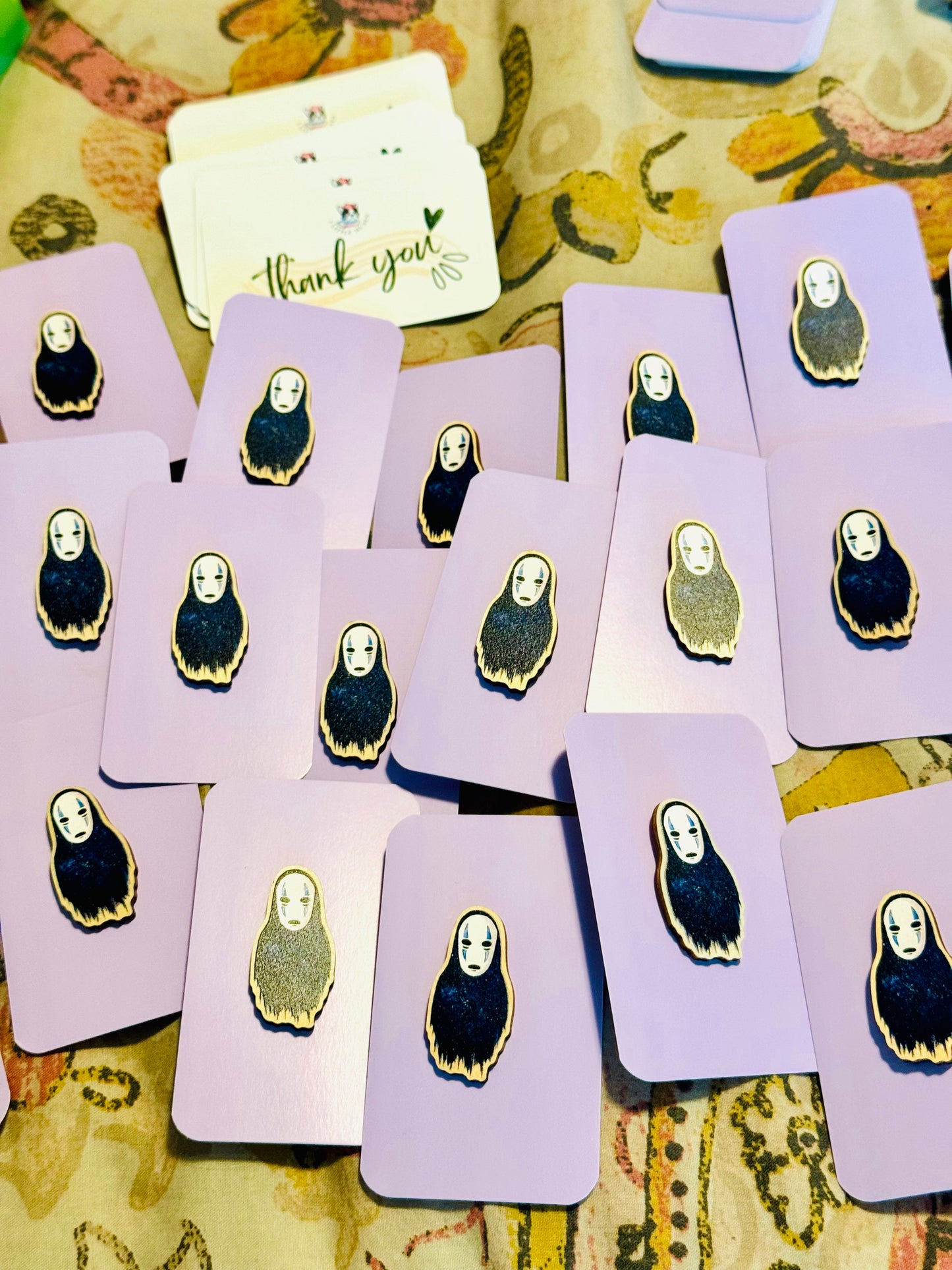 No Face Galaxy Wooden Art Pin