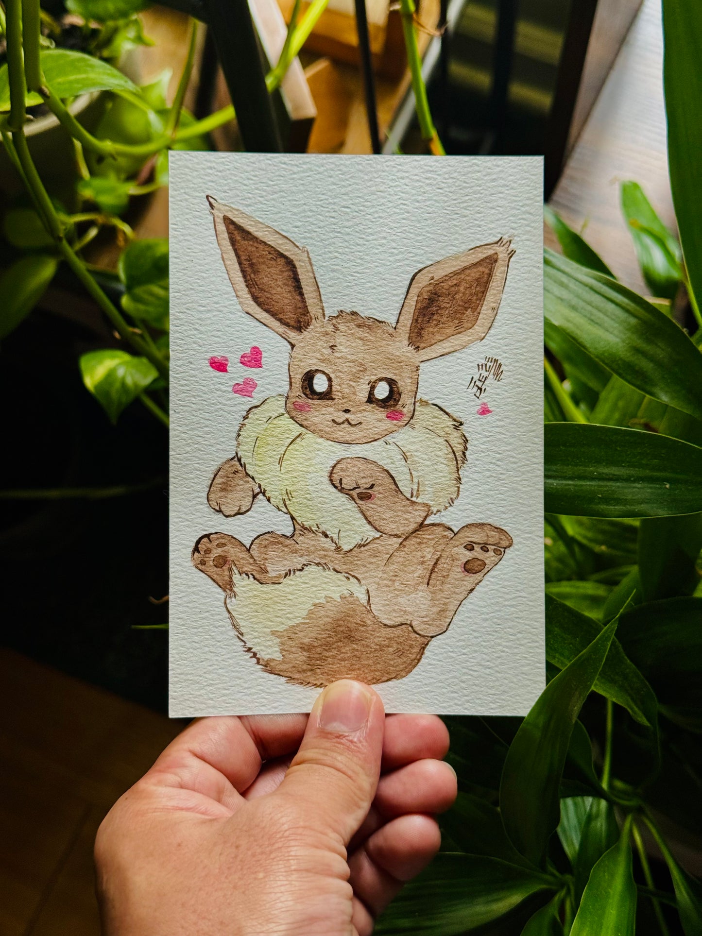 Fluffy Creature Original Watercolor Painting