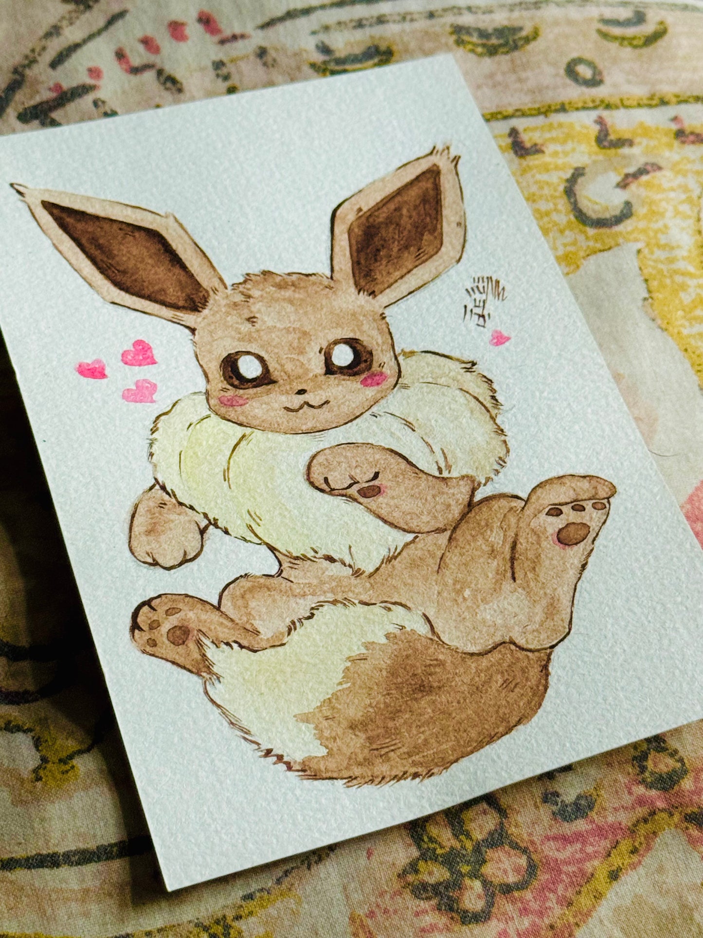 Fluffy Creature Original Watercolor Painting