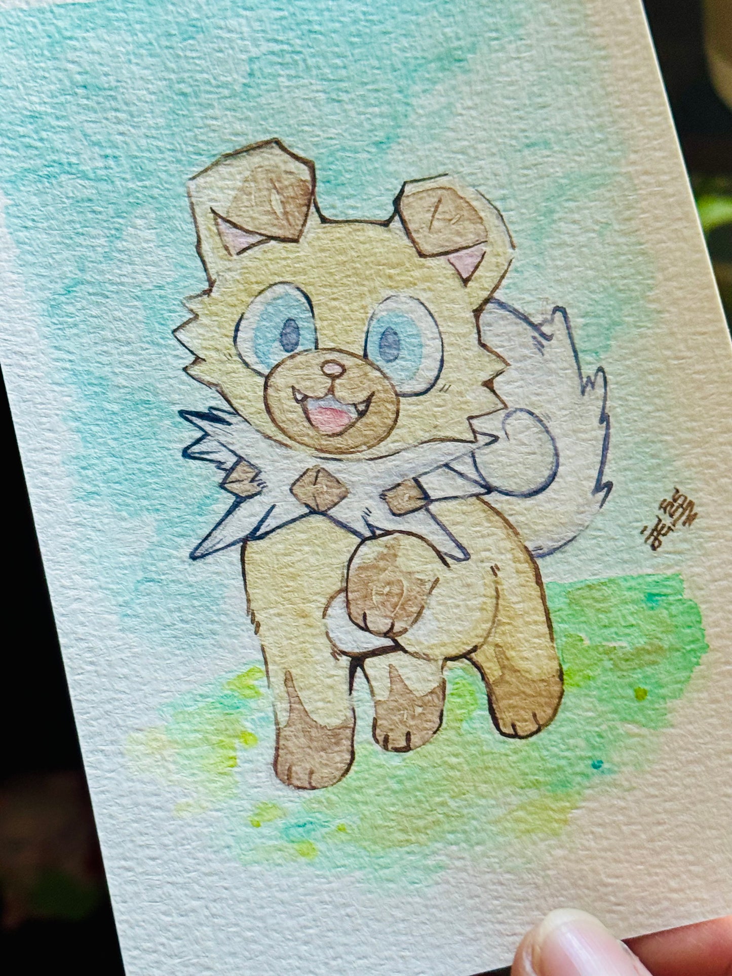 Rowdy Rockruff Original Watercolor Painting