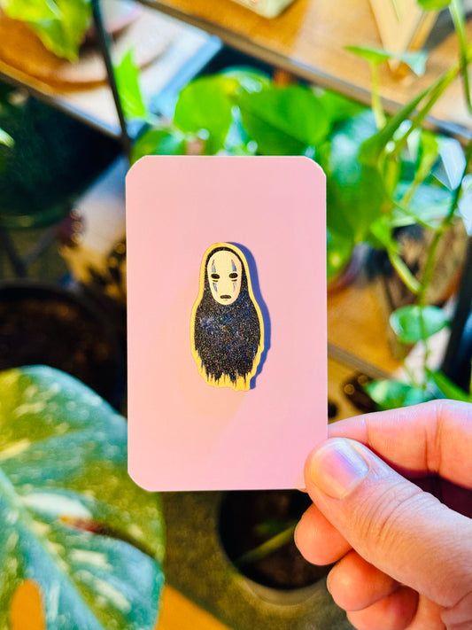 No Face Galaxy Wooden Art Pin