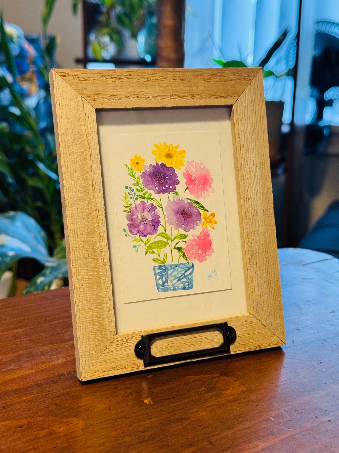 Spring Floral Designs ACEO Painting (framed)