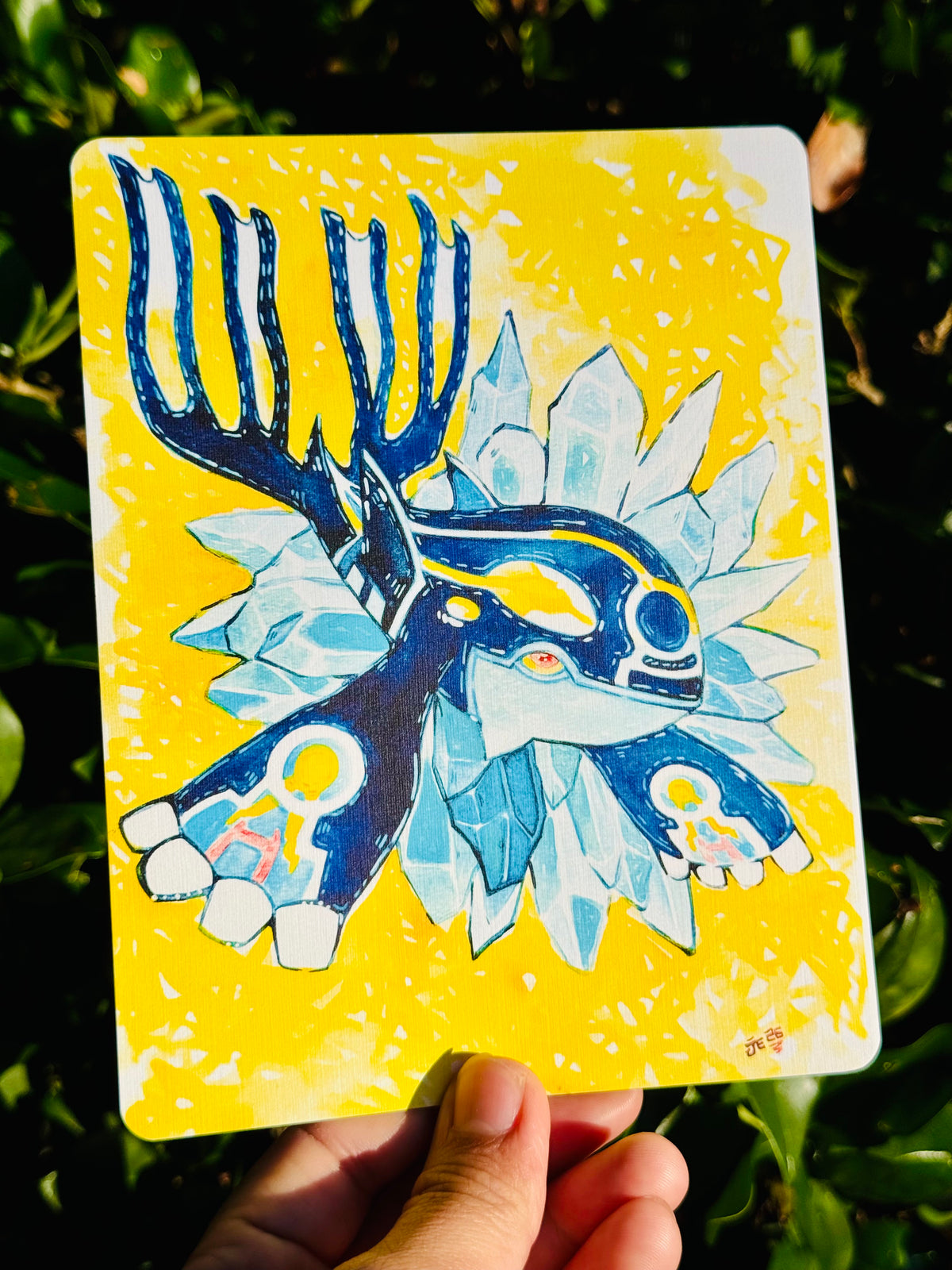 Primal Kyogre Linen Art Print