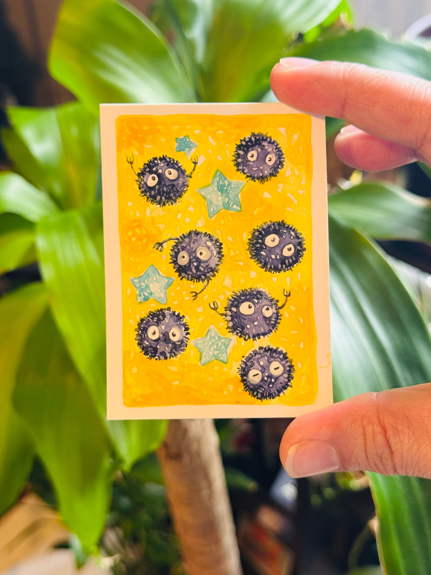 Soot Sprites ACEO Original Painting (framed)