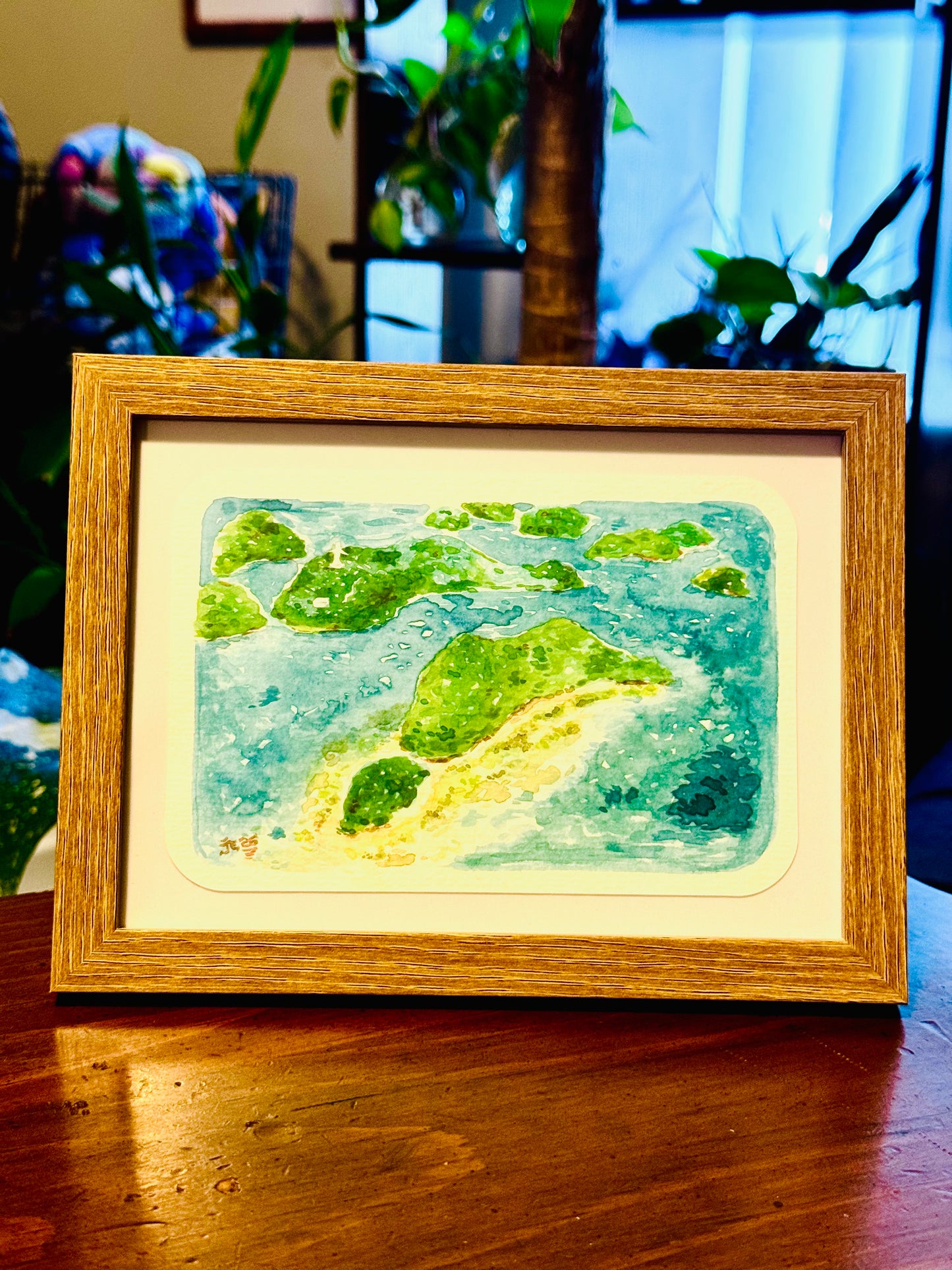 Philippine Islands Original Watercolor Painting (framed)