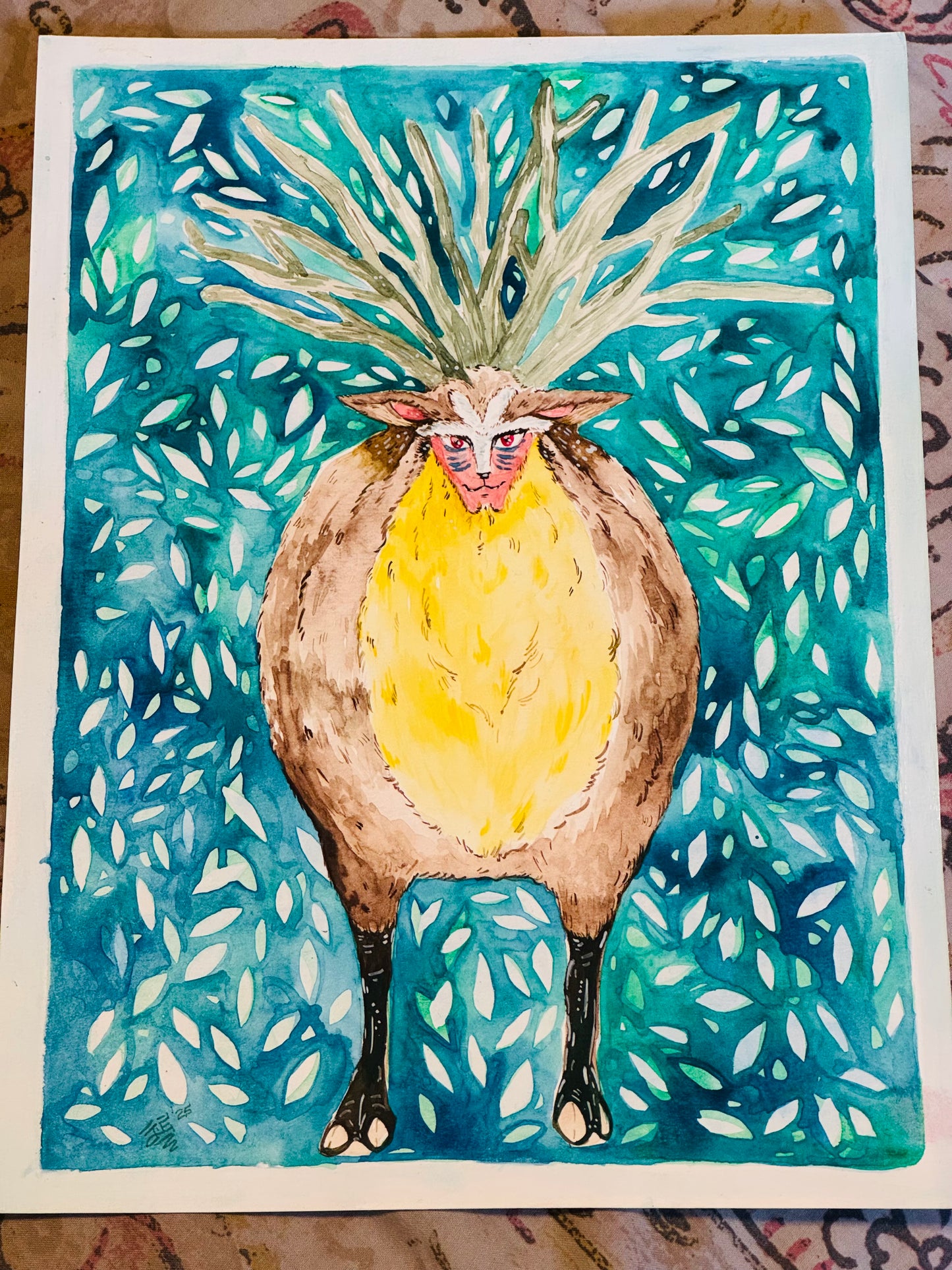 The Forest Spirit 9”x12” Original Watercolor Painting (framed)