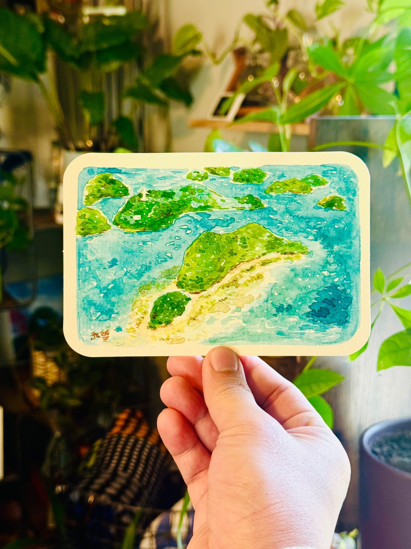 Philippine Islands Original Watercolor Painting (framed)