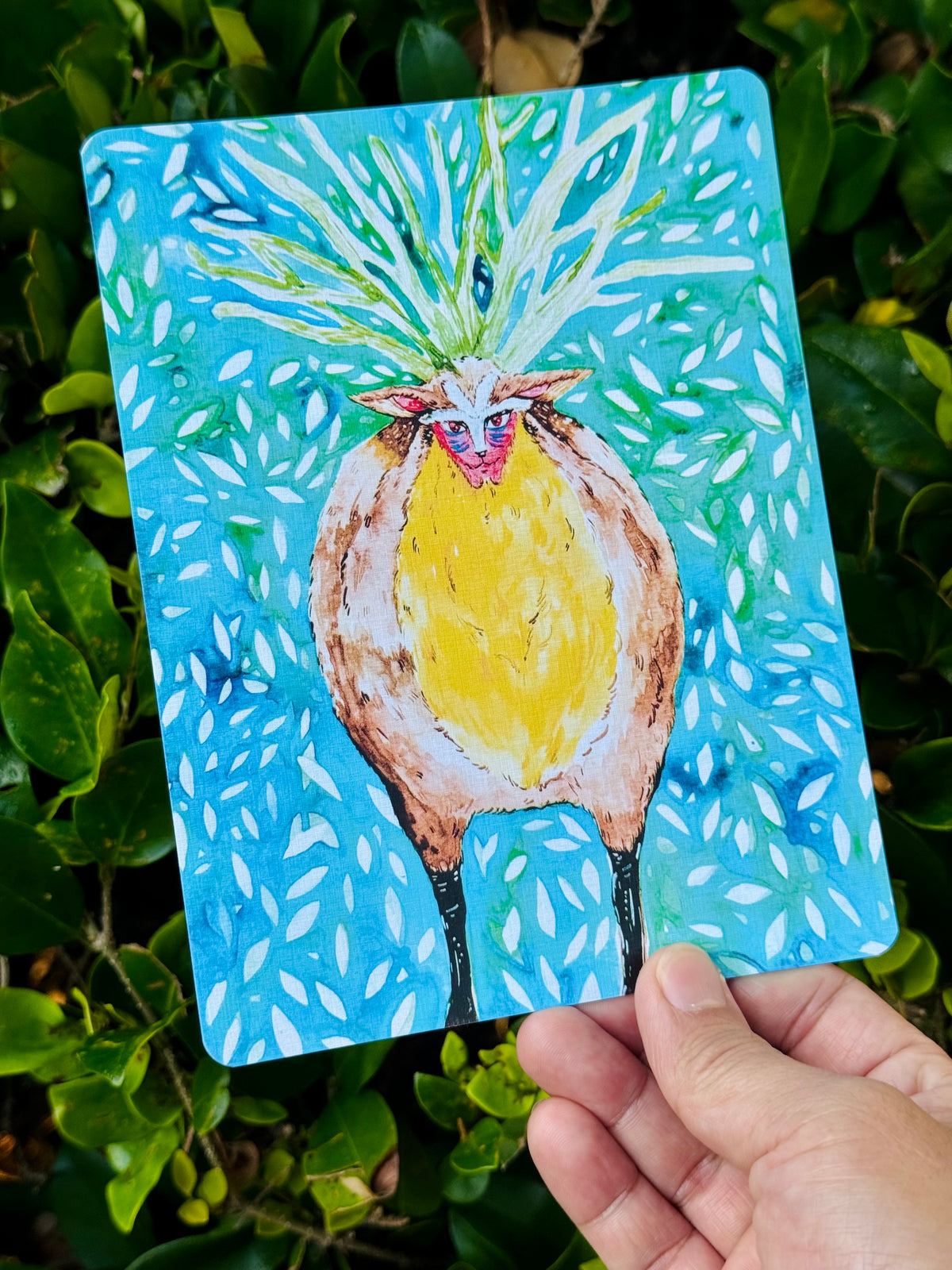 Forest God Linen Art Print