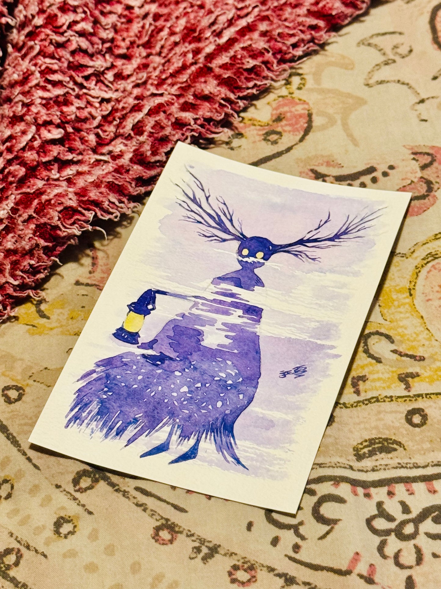 The Beast at a Hazy Dusk Original Watercolor Painting