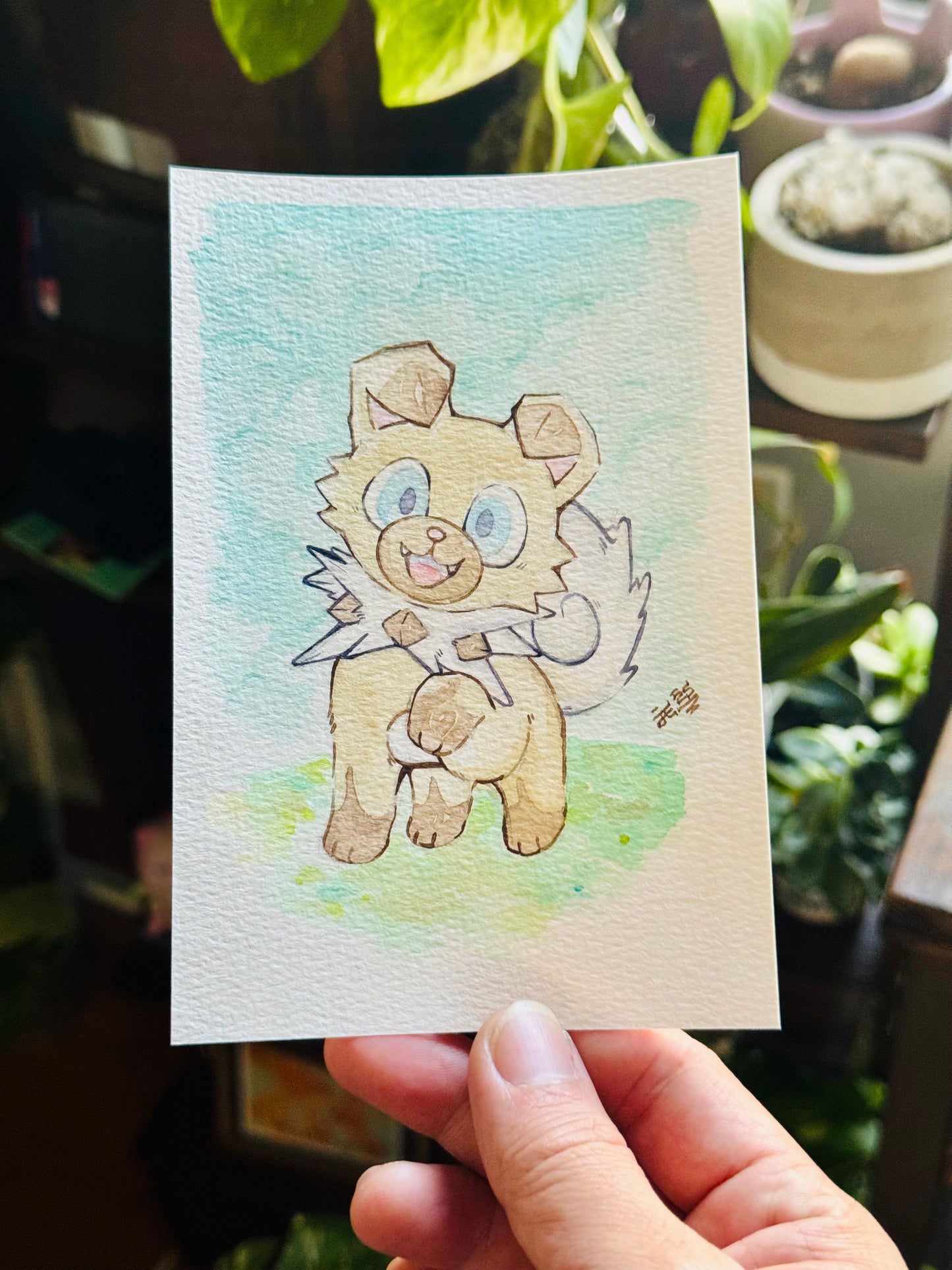 Rowdy Rockruff Original Watercolor Painting