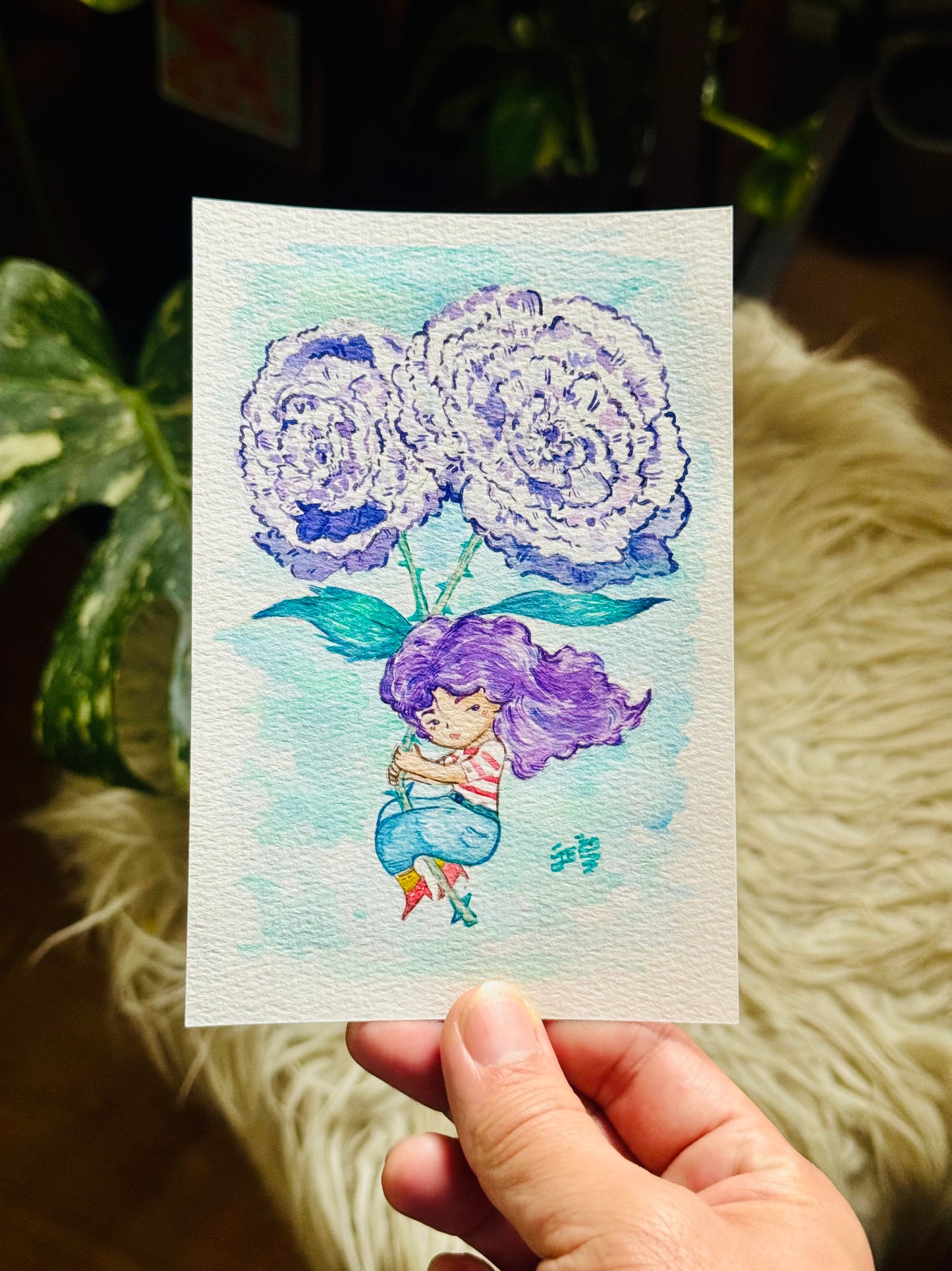 Fly Far Far Away Original Watercolor Painting (framed)