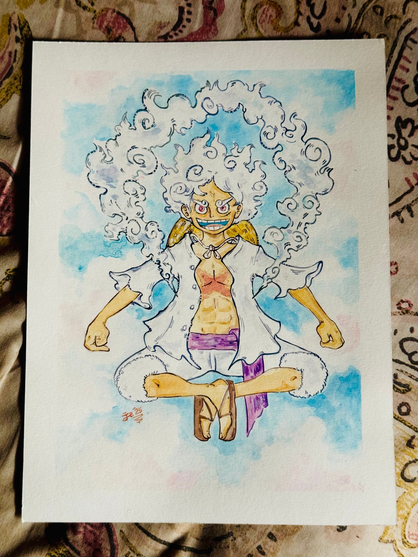 Luffy Gear Fifth Original Watercolor Painting