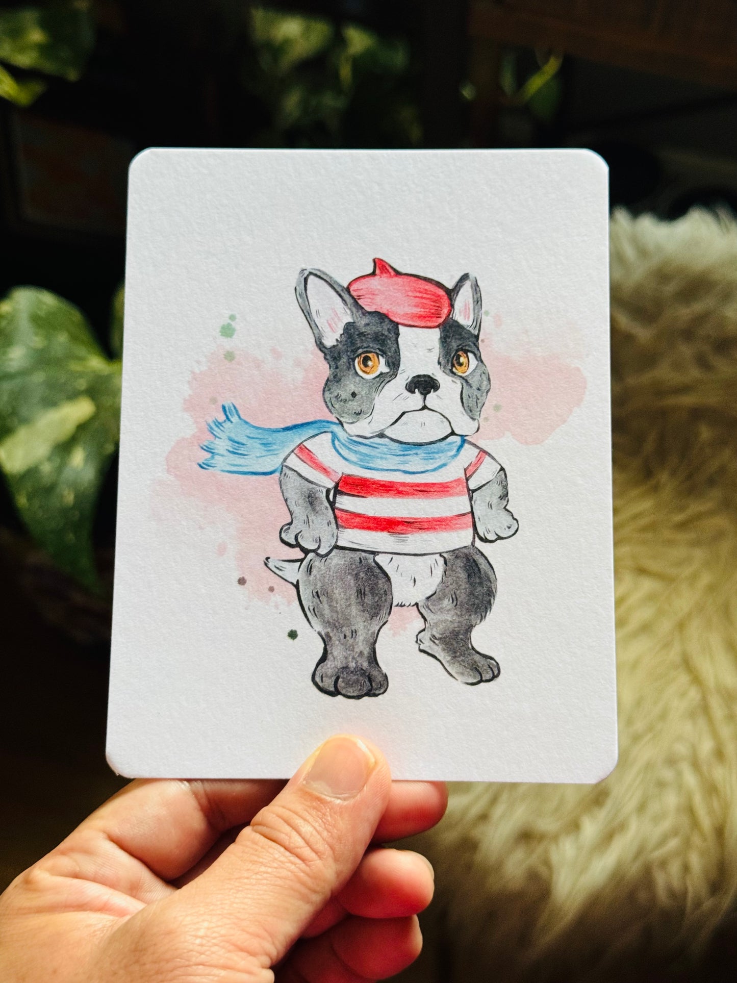 French Bulldog in Paris Art Print