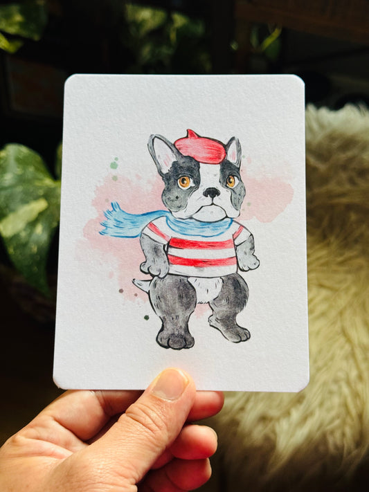 French Bulldog in Paris Art Print