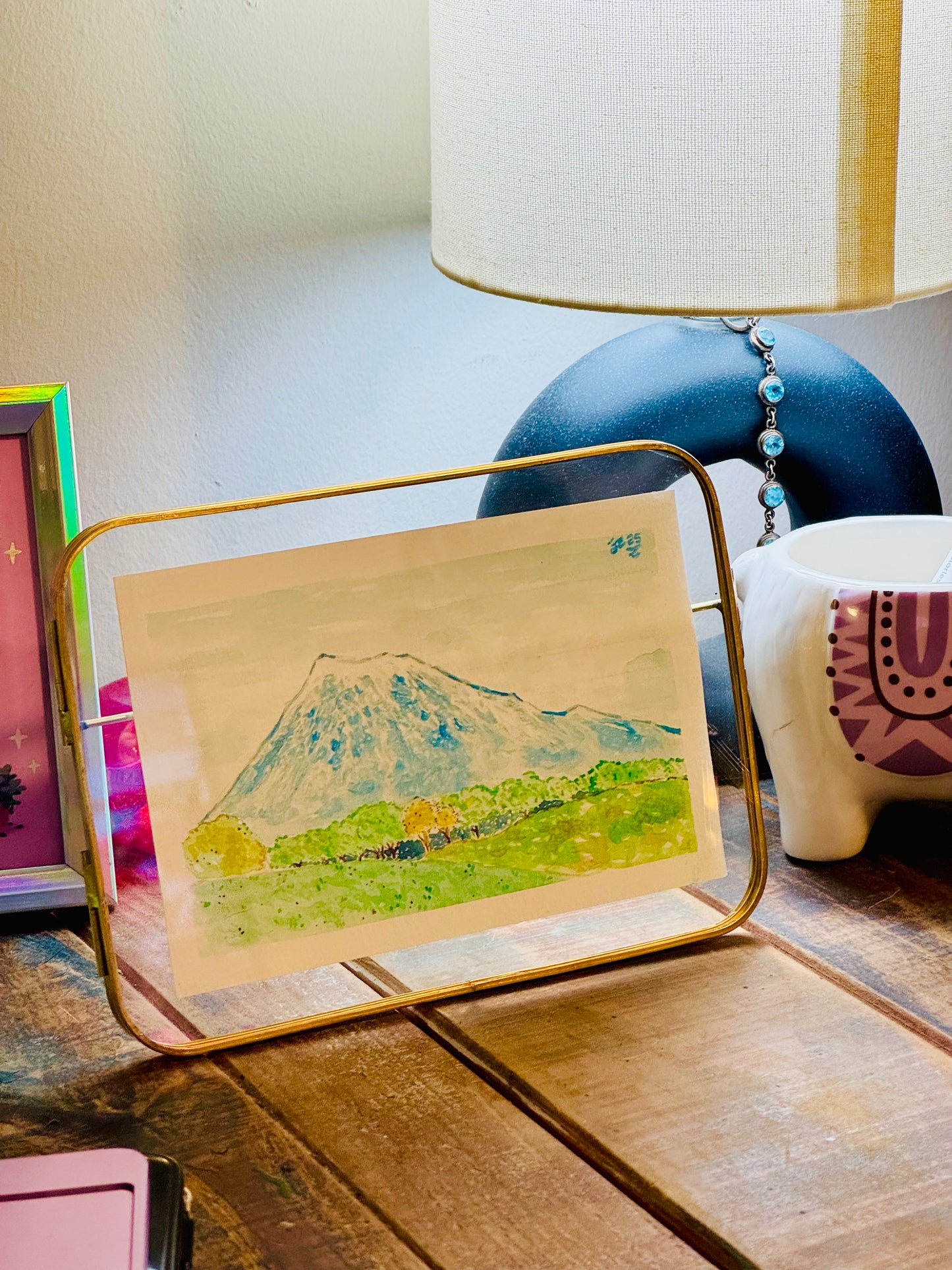 Mystic Mount Fuji Original Watercolor Painting