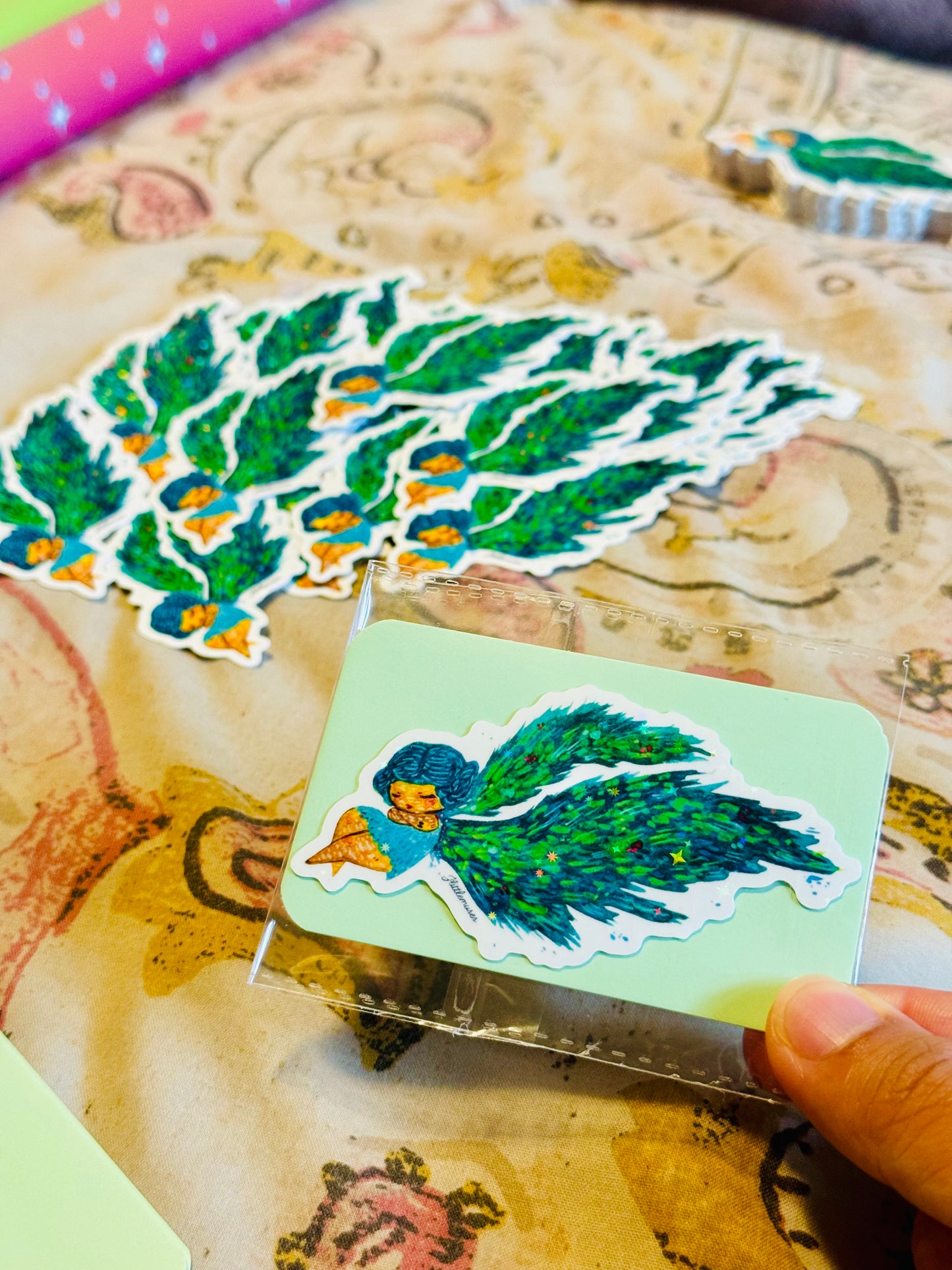 Sleepy Forest Fairy Holographic Vinyl Sticker