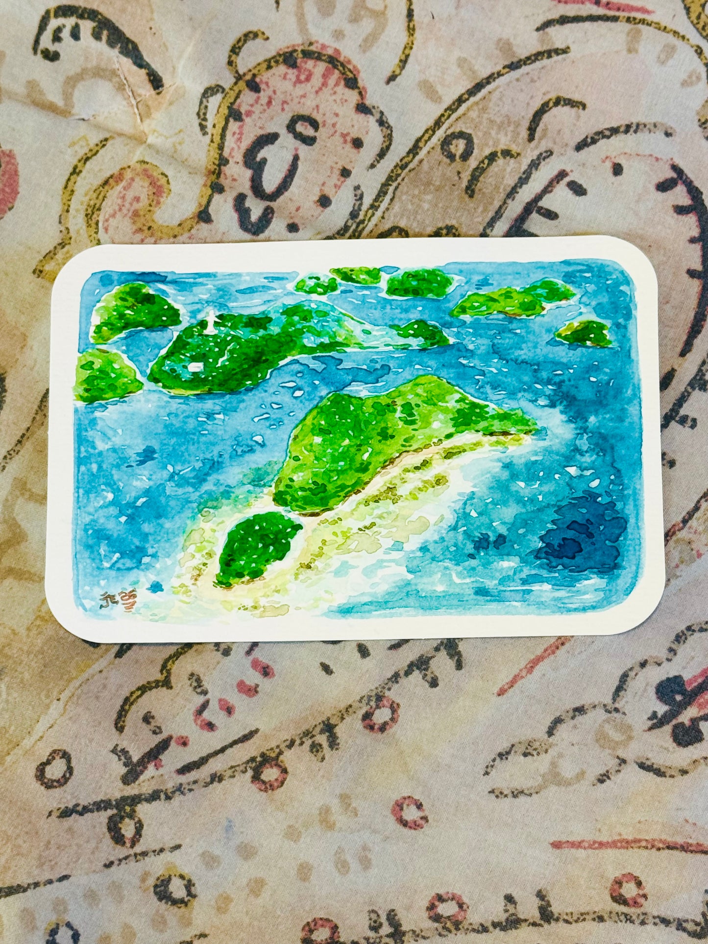 Philippine Islands Original Watercolor Painting (framed)