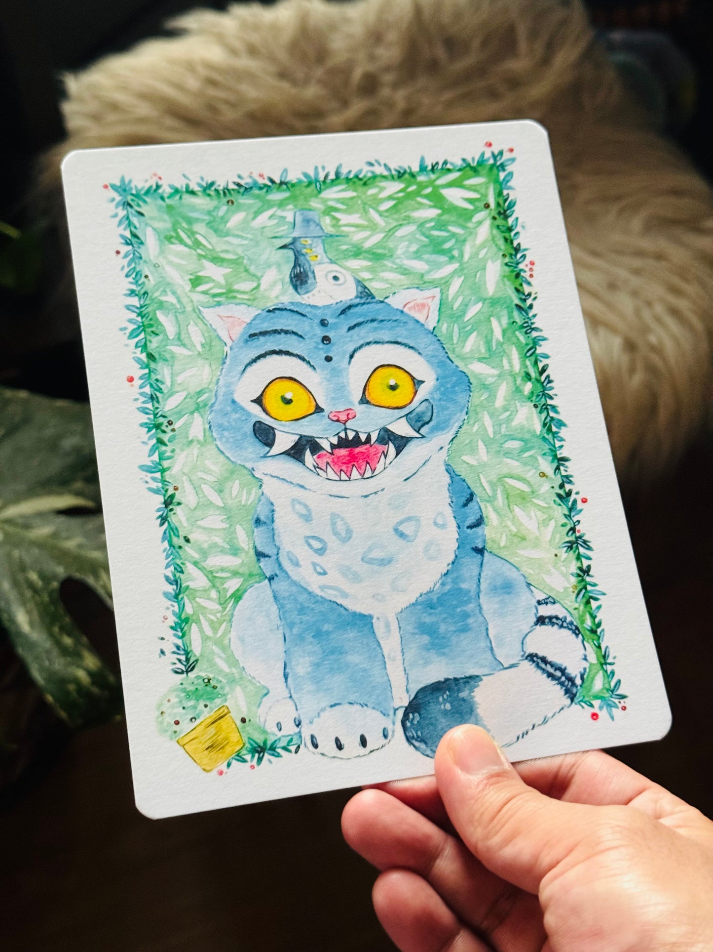 Derpy Tiger & Pal Watercolor Art Print