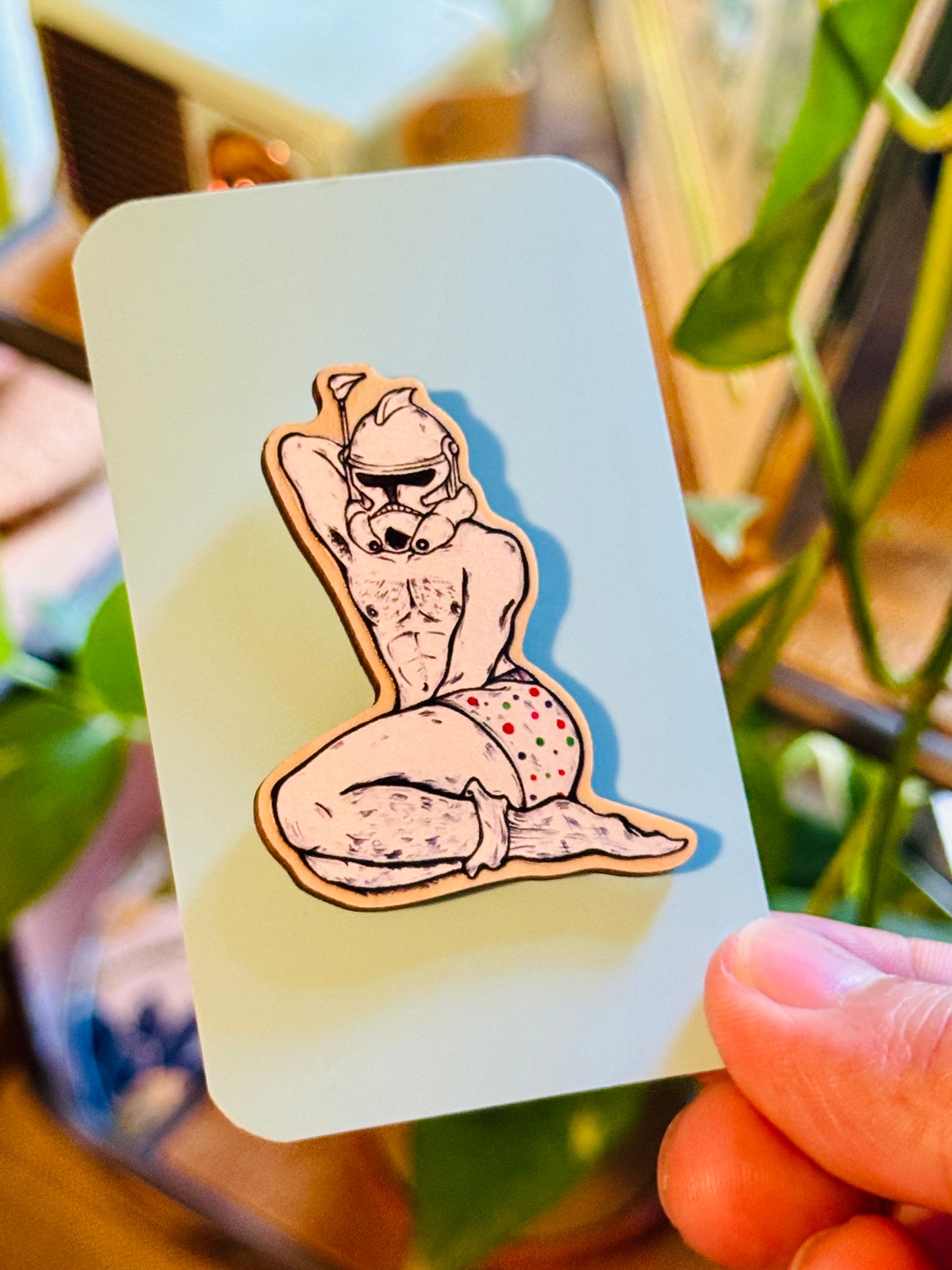 Trooper After Hours Wooden Art Pin