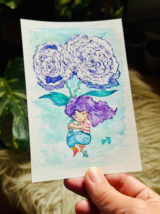 Fly Far Far Away Original Watercolor Painting (framed)