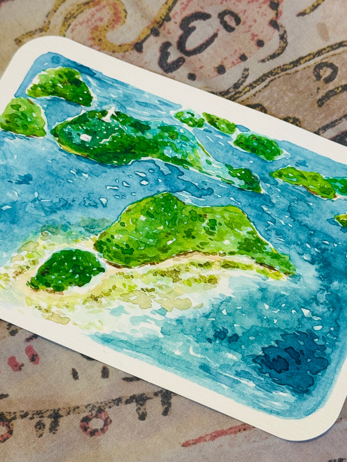 Philippine Islands Original Watercolor Painting (framed)