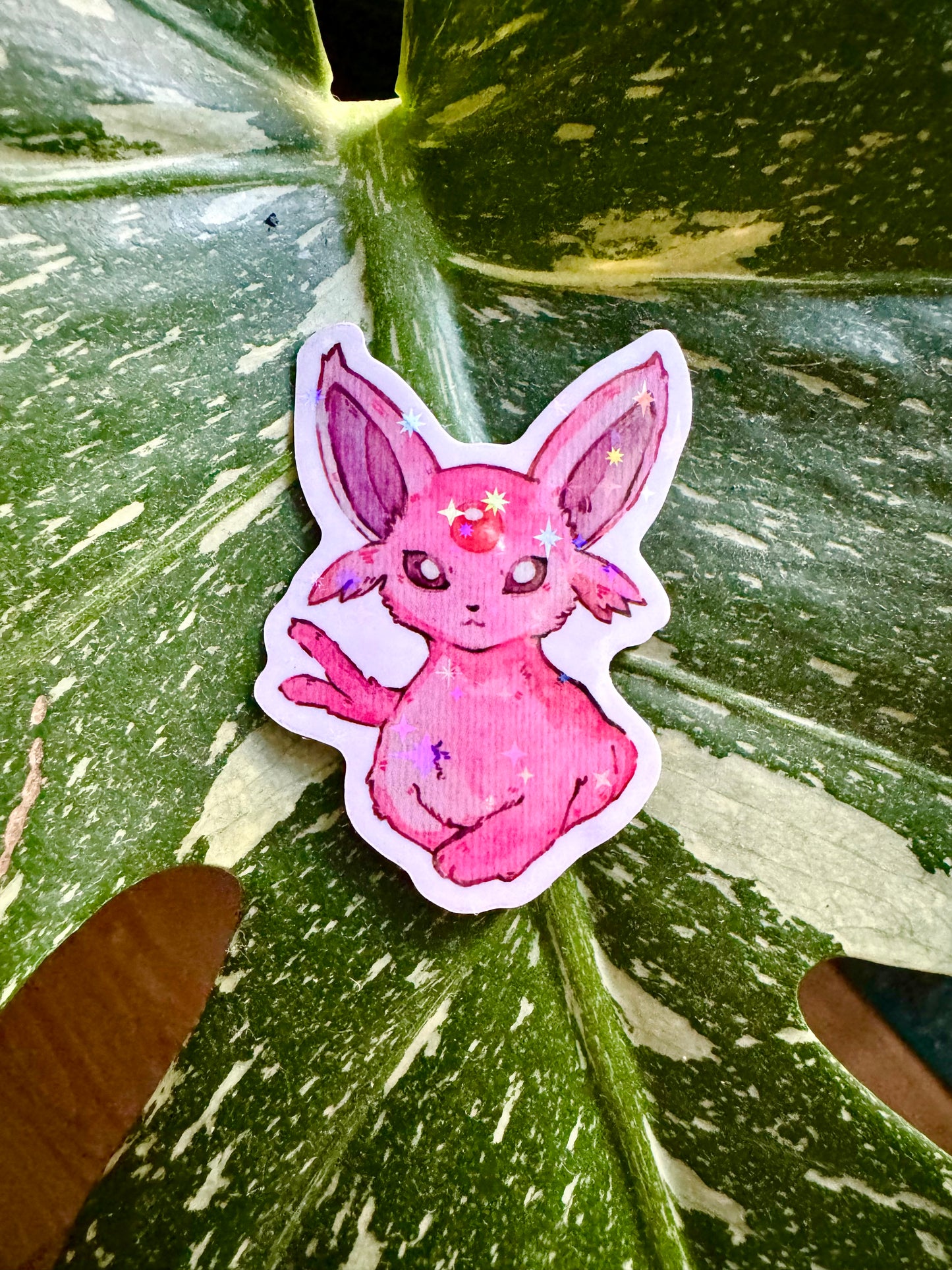 Elusive Espeon Holographic Vinyl Sticker