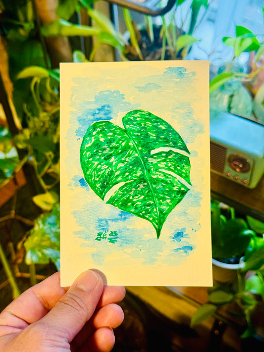 Monstera Leaf Original Watercolor Painting