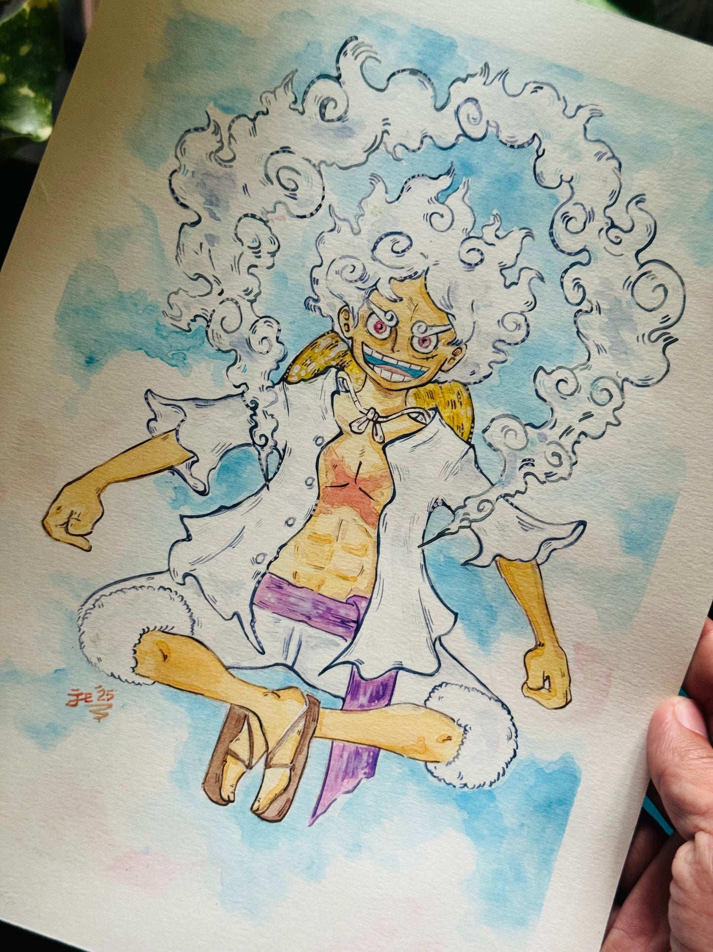 Luffy Gear Fifth Original Watercolor Painting