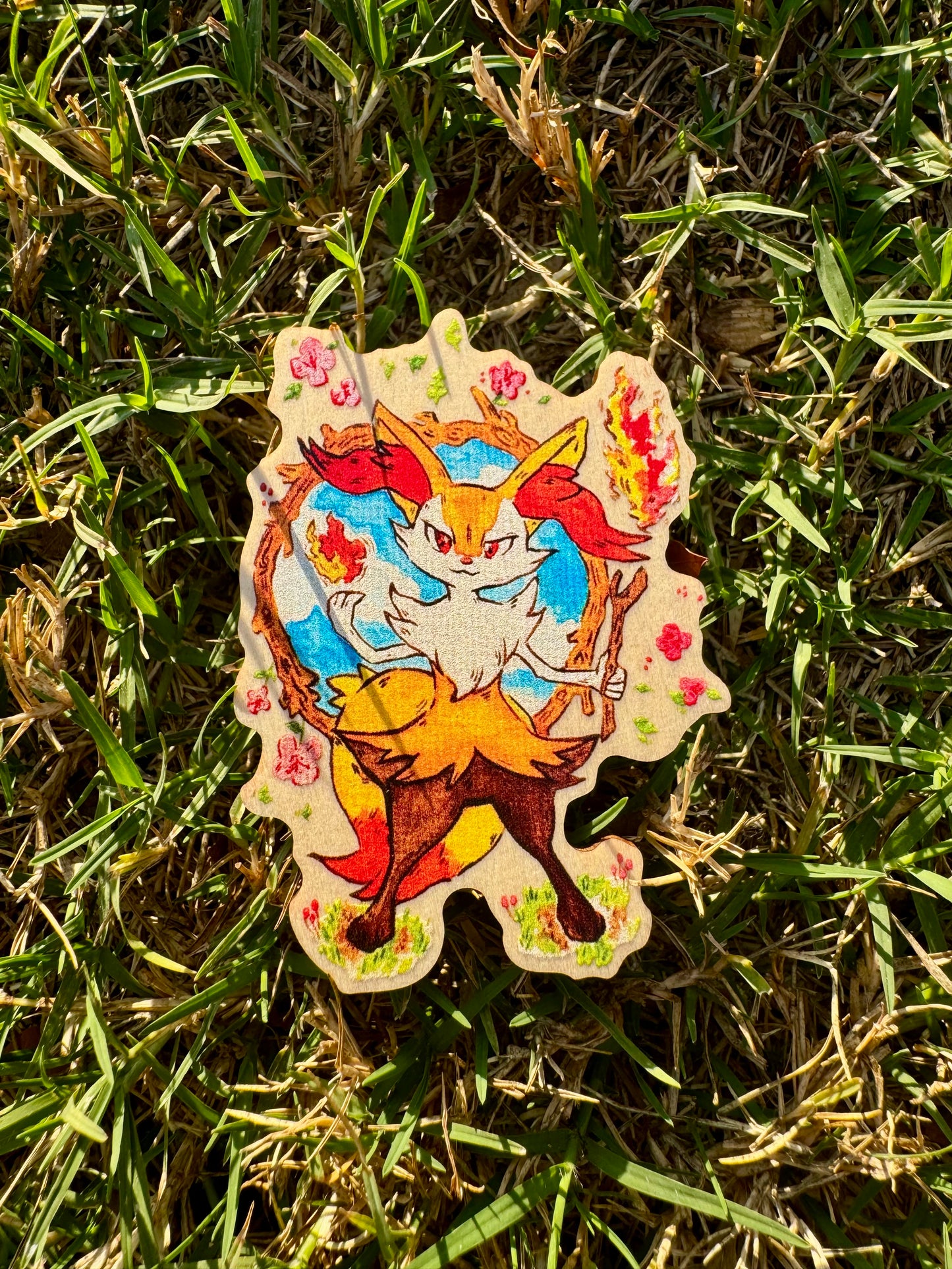 Blazing Braixen Wooden Pin