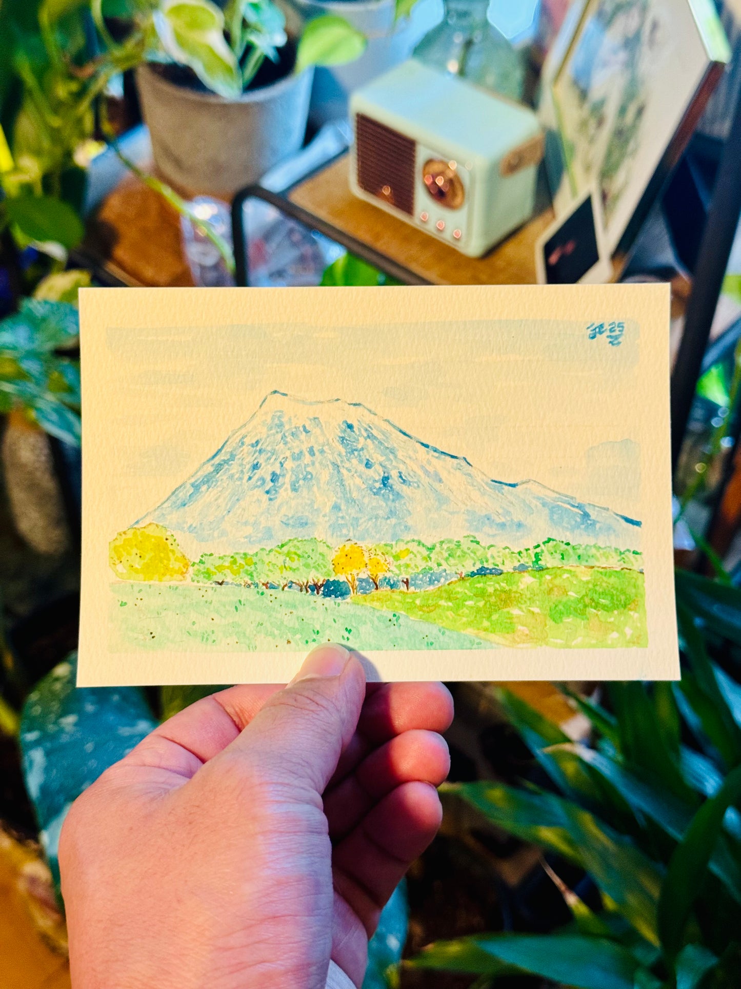 Mystic Mount Fuji Original Watercolor Painting