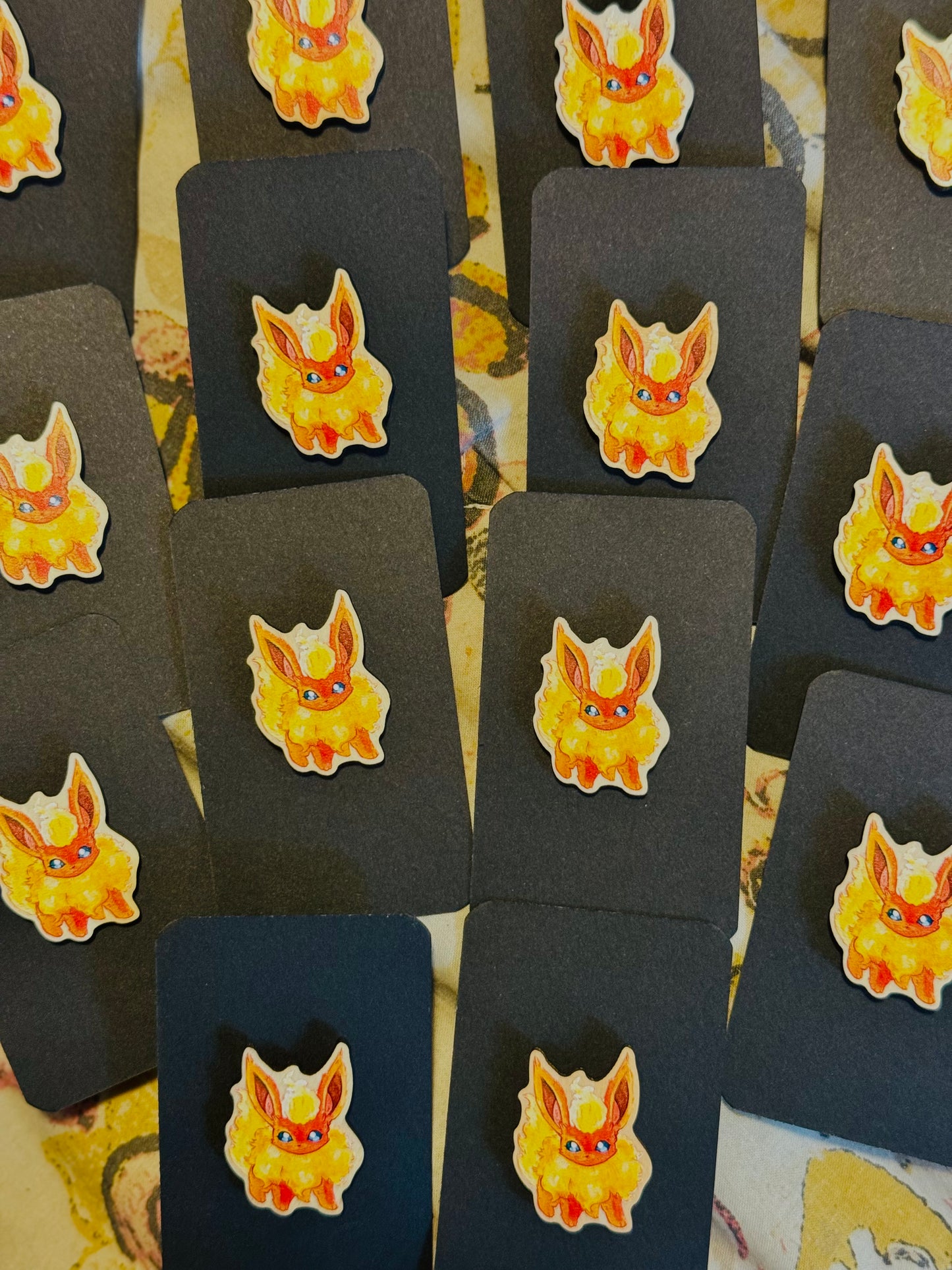 Fiesty Flareon Wooden Art Pin