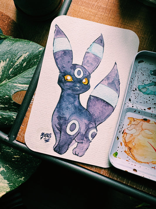 Shiny Umbreon Original Watercolor Painting