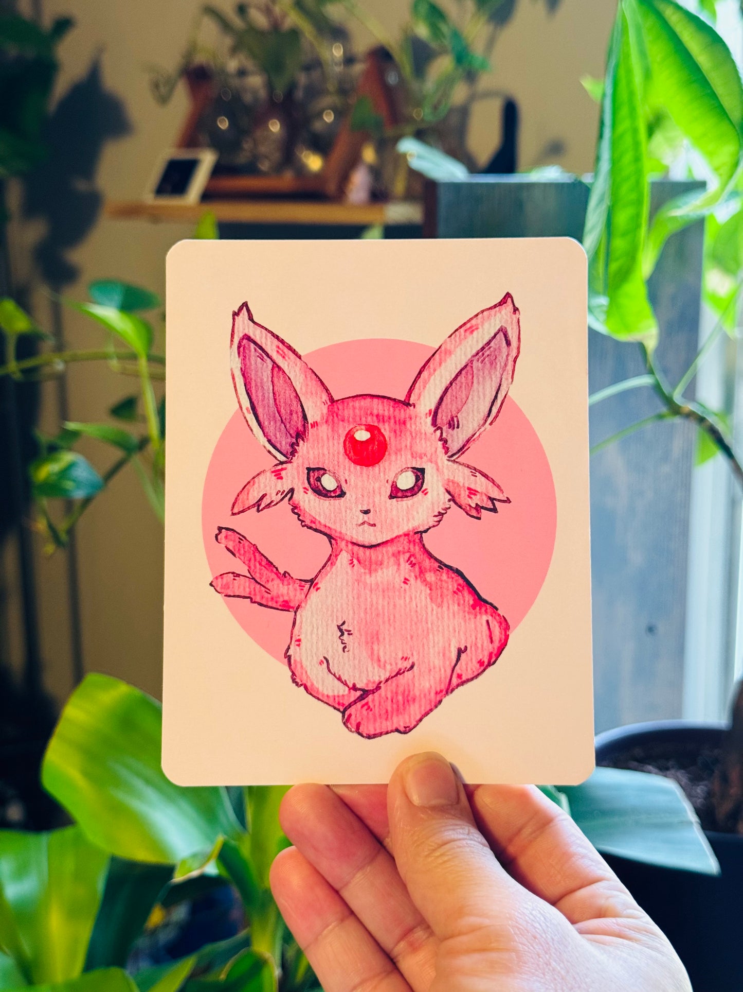 Elusive Espeon Simple Art Print