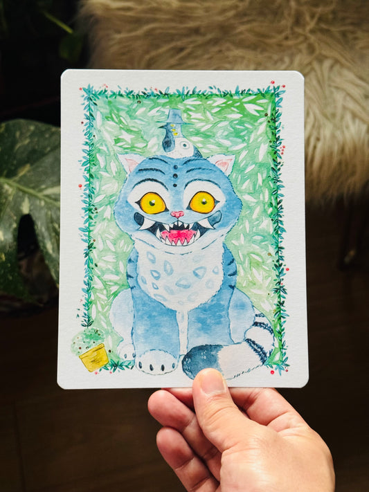 Derpy Tiger & Pal Watercolor Art Print