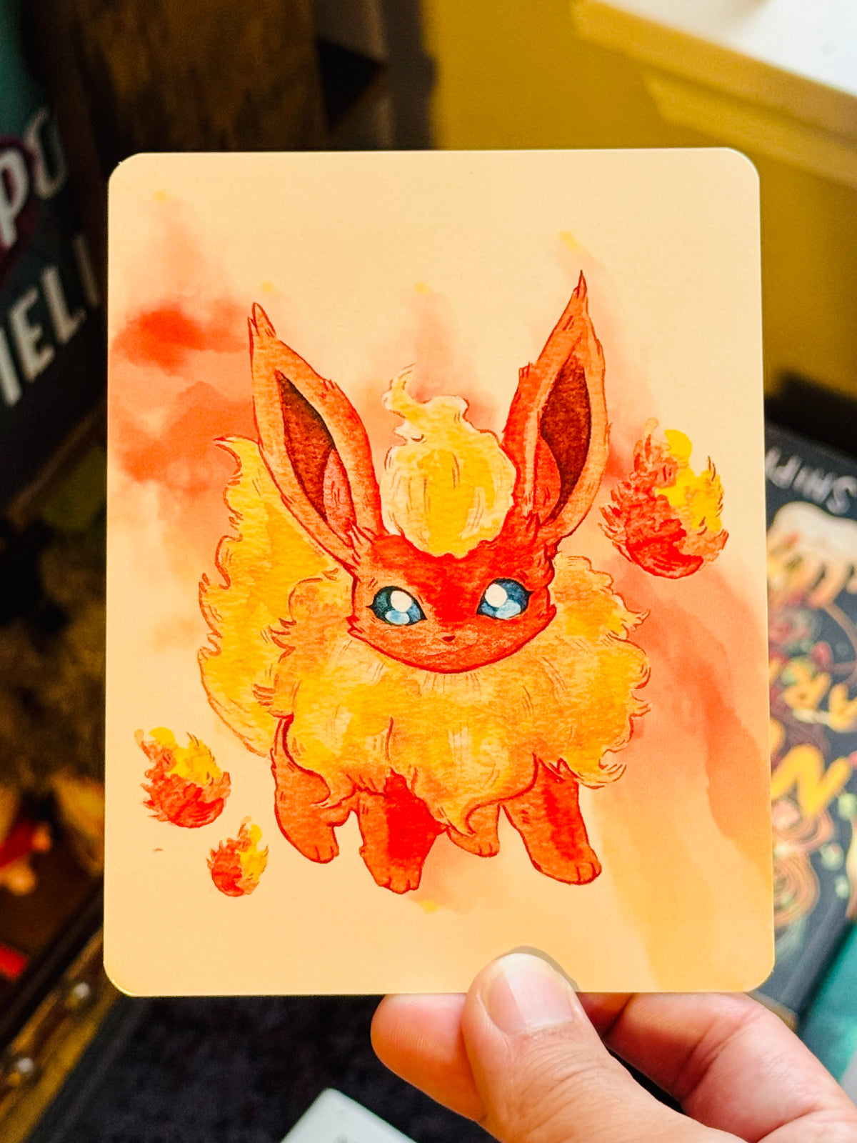 Feisty Flareon Simple Art Print