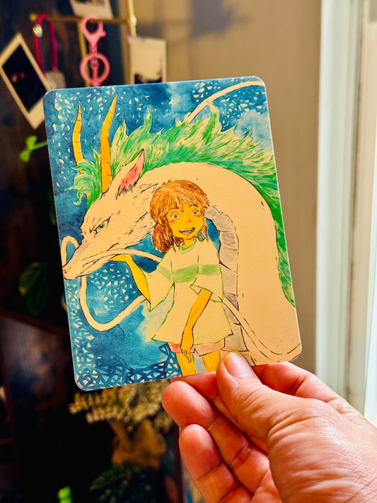 Chihiro & Haku Watercolor Art Print