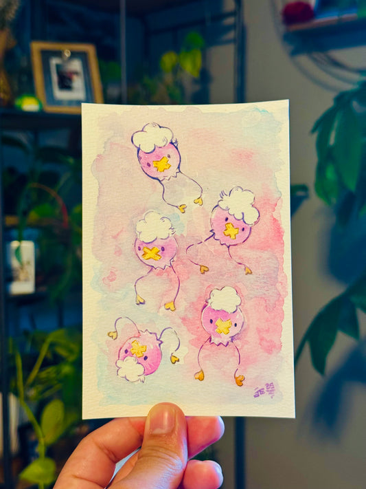 Drifloons Afloat Original Watercolor Painting