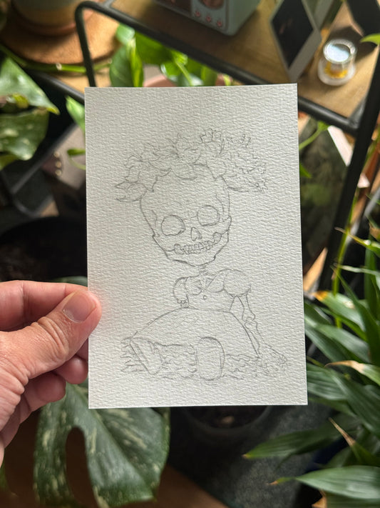 Dia De Los Muertos Arising Pencil Sketch