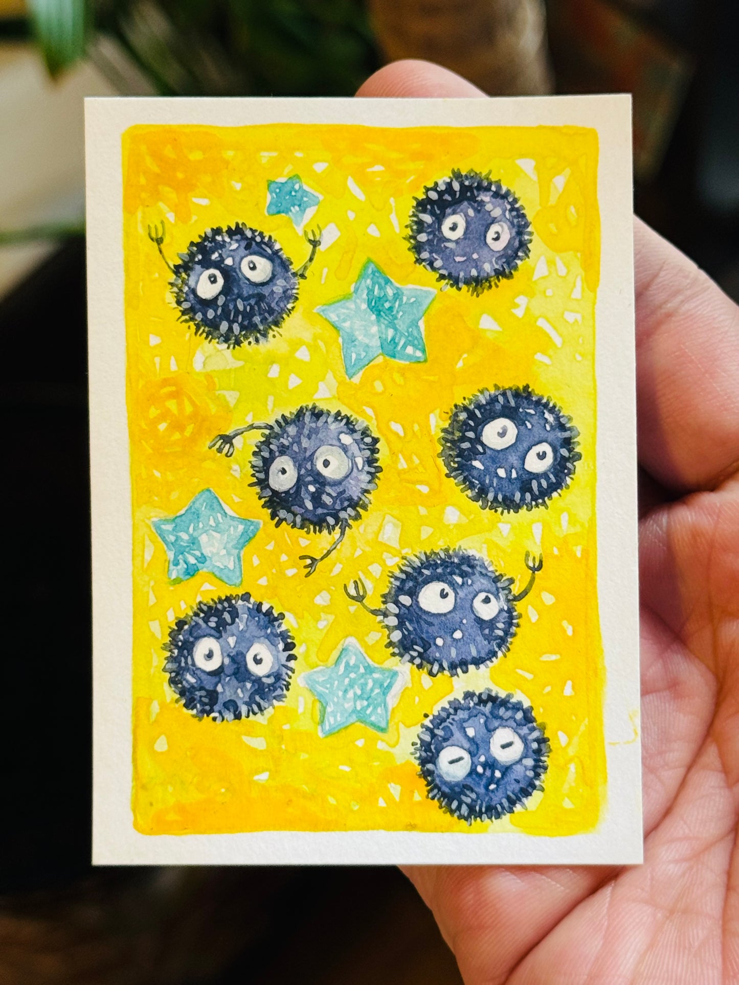 Soot Sprites ACEO Original Painting (framed)